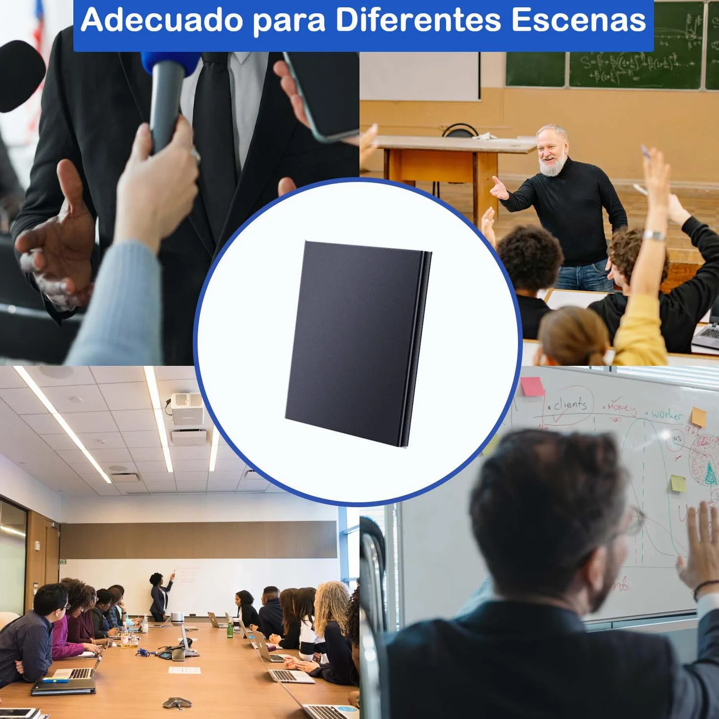 Grabadora de Voz, Mini Grabadora de Voz Profesional de 64 GB con Activación por Voz 60 Horas de Tiempo de Grabación Grabadora de Voz Recargable por USB para Reuniones Entrevistas Conferencias