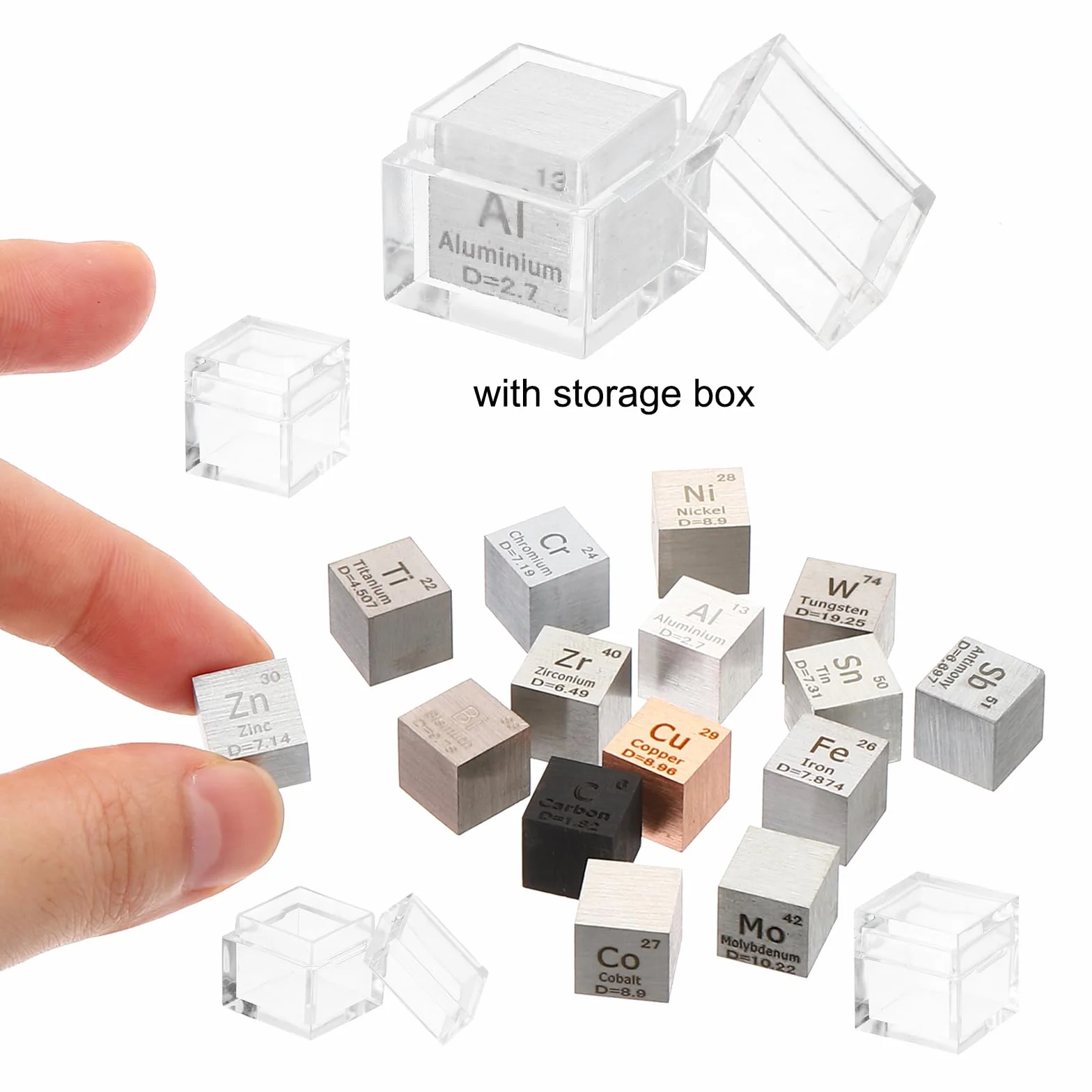 PATIKIL Cubo de Vanadio, Cubo de Densidad V de 10 mm Cubo de Elemento de Alta Densidad Cubo de Metal Único Colecciones de la Tabla Periódica de Elementos Experimentos de Laboratorio