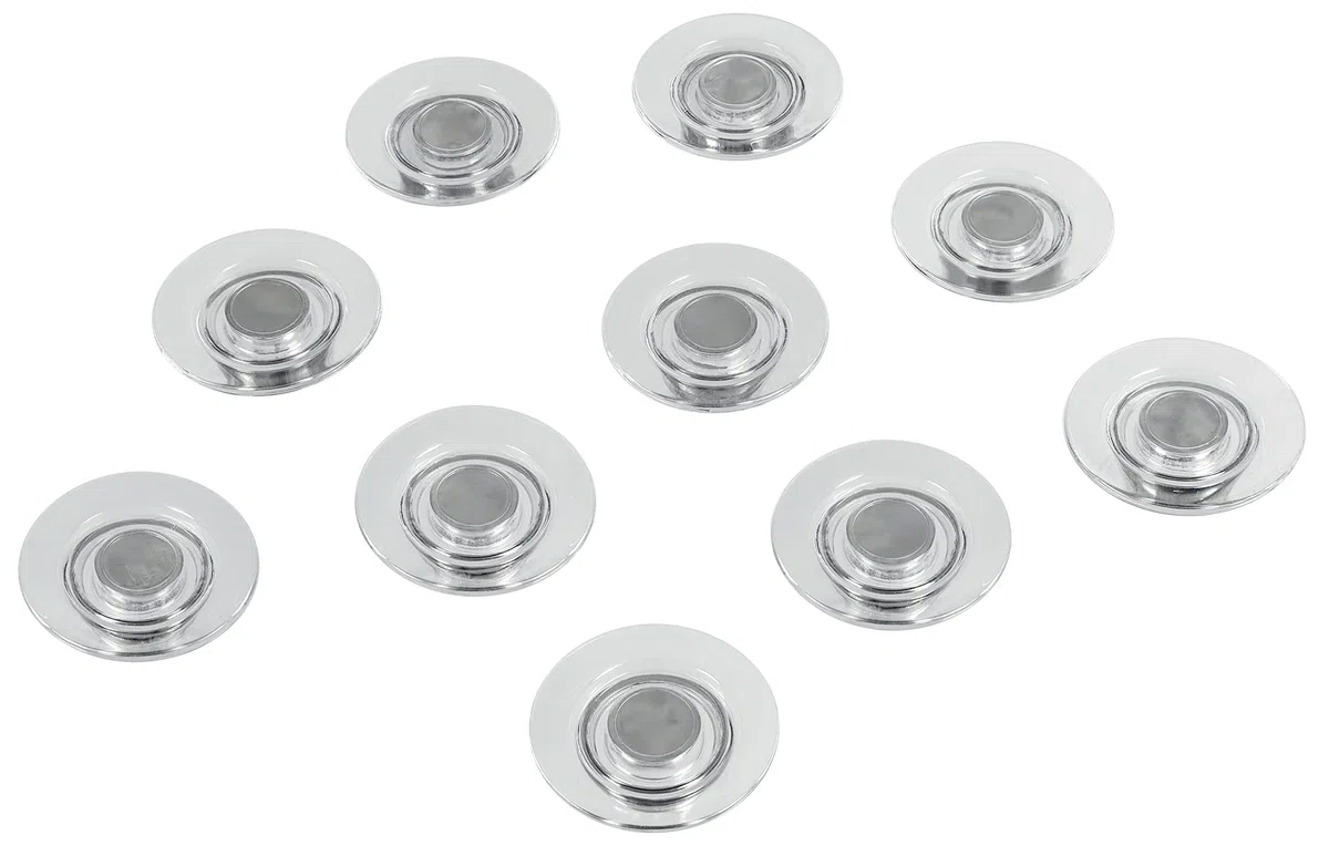Nobo Imanes Extra Fuertes para Pizarras Magnéticas de Cristal y Tablones Planificadores, Sujeta hasta 6 Hojas A4 de 80gsm, Casa y Oficina, Pack de 10, 32mm, 1903854