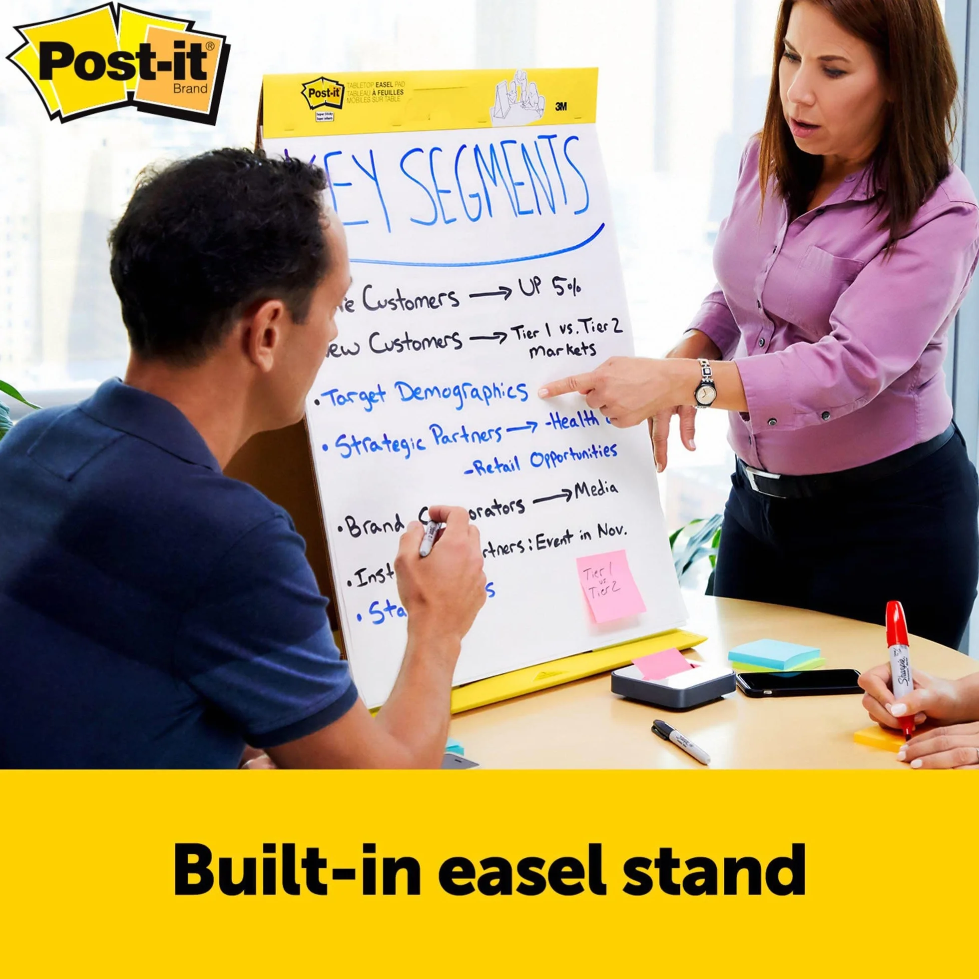 Post-It Notas para Reuniones Super Sticky, Bloc de Notas 584x508 mm, Blanco, 20 Hojas