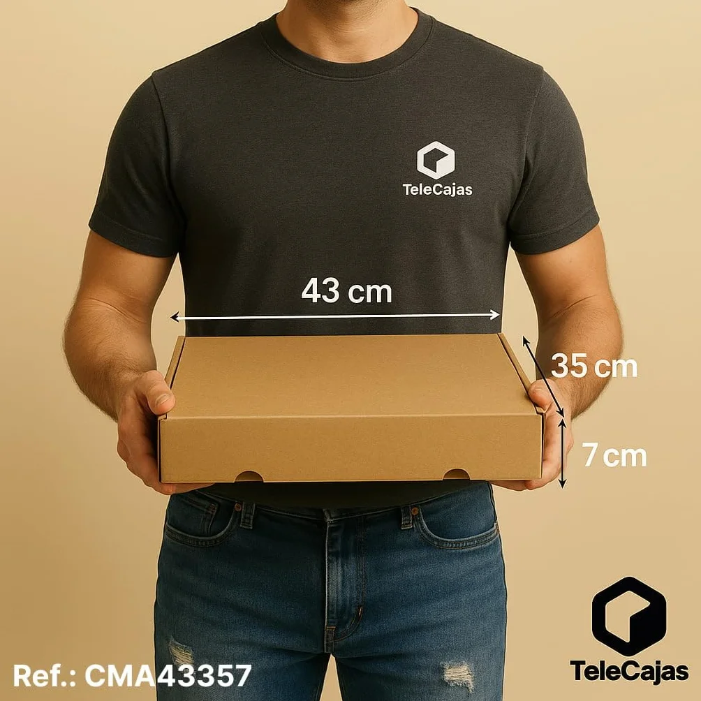 TELECAJAS 25 Cajas Postal Automontable 43x35x7 cm Cartón Kraft con Tapa Robusta