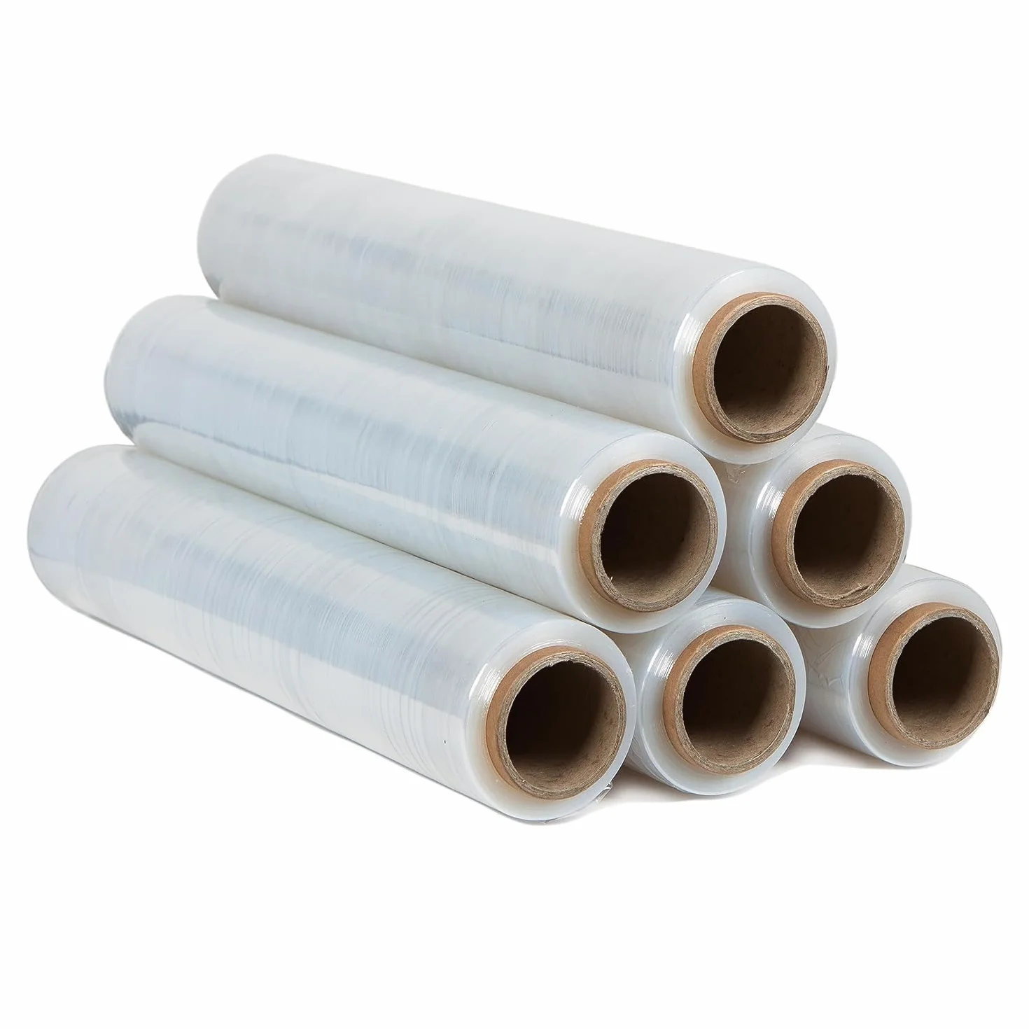 Film Transparente o Negro para Embalar 50CM x 200M,23 Micras Rollo de Papel Film Resistente de Plástico con Alta Elasticidad para Mudanzas y Envíos (Transparente, 6 ROLLOS)