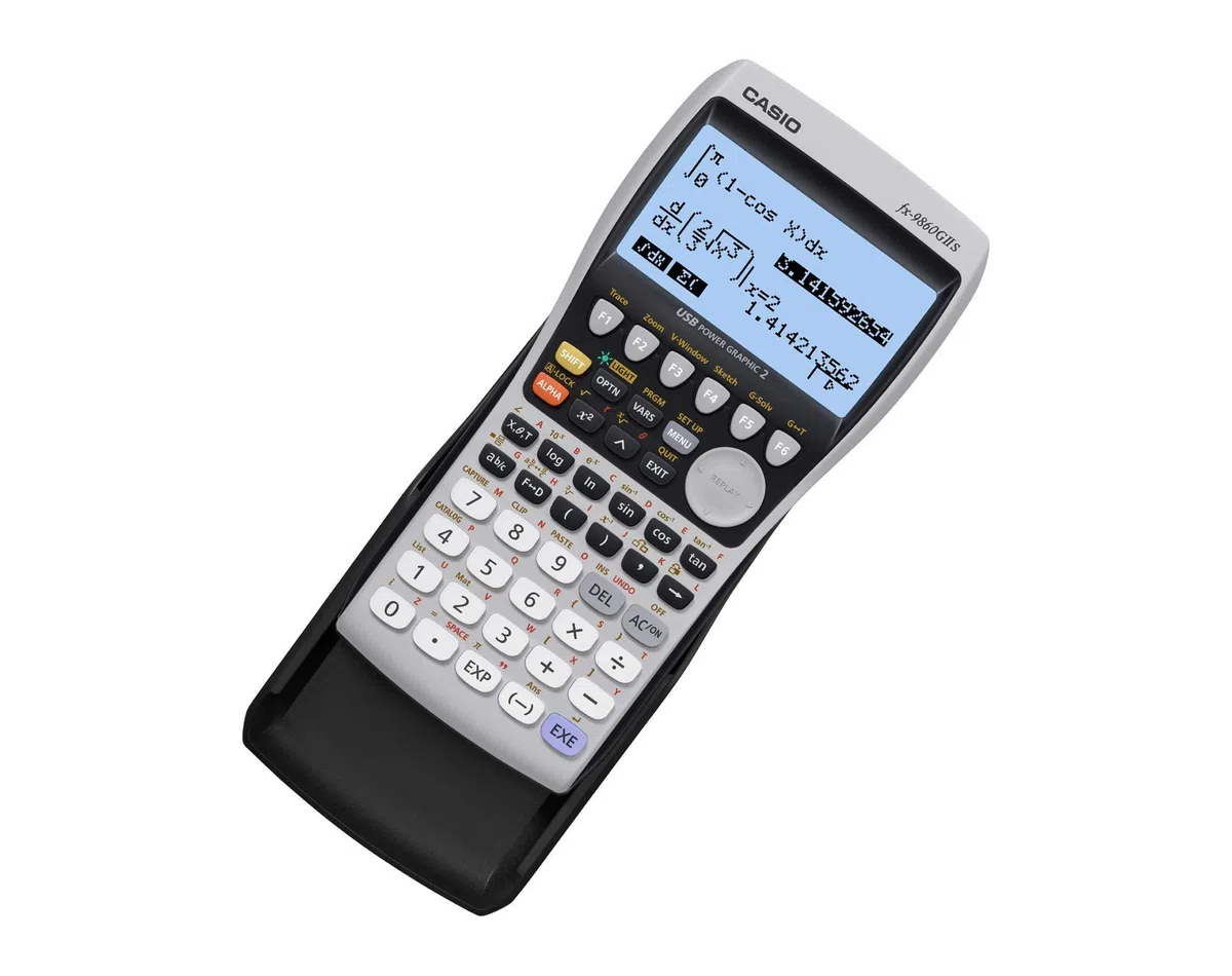 Casio FX-9860GII - Calculadora (Escritorio, Batería, Graphing calculator, Plata, De plástico, Botones)