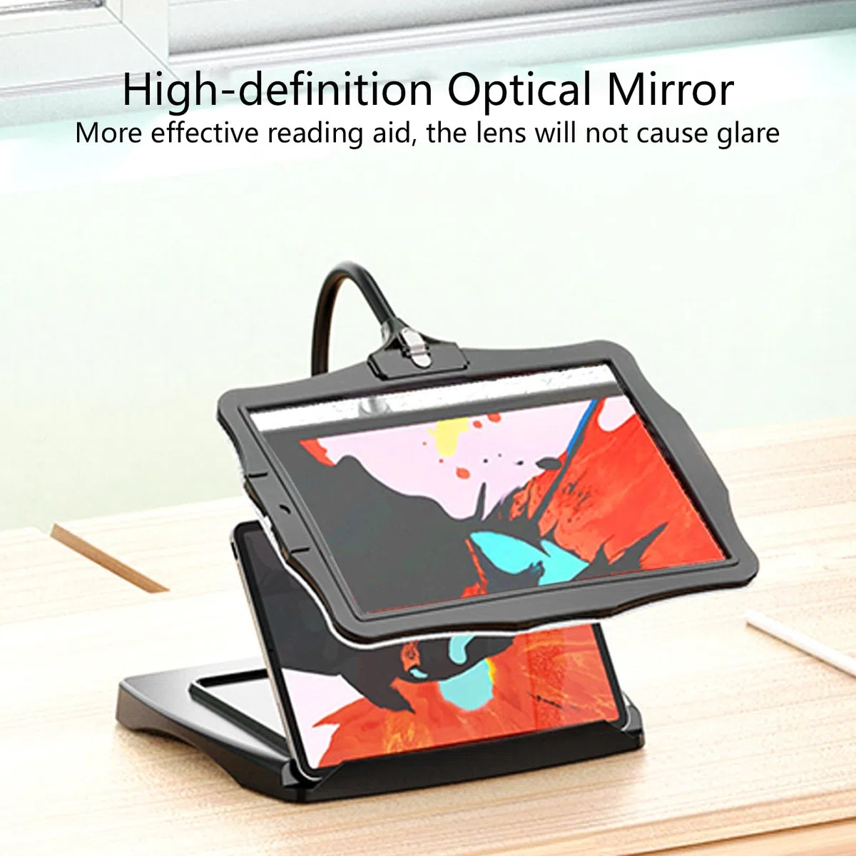 Lupa Digital De Sobremesa para Baja Visión, Pantalla HD De Ayuda Electrónica a La Lectura, Zoom 4X, Atenuación Táctil, Diseño Recargable, para Leer, Escribir, Ver Mapas(Weiß)