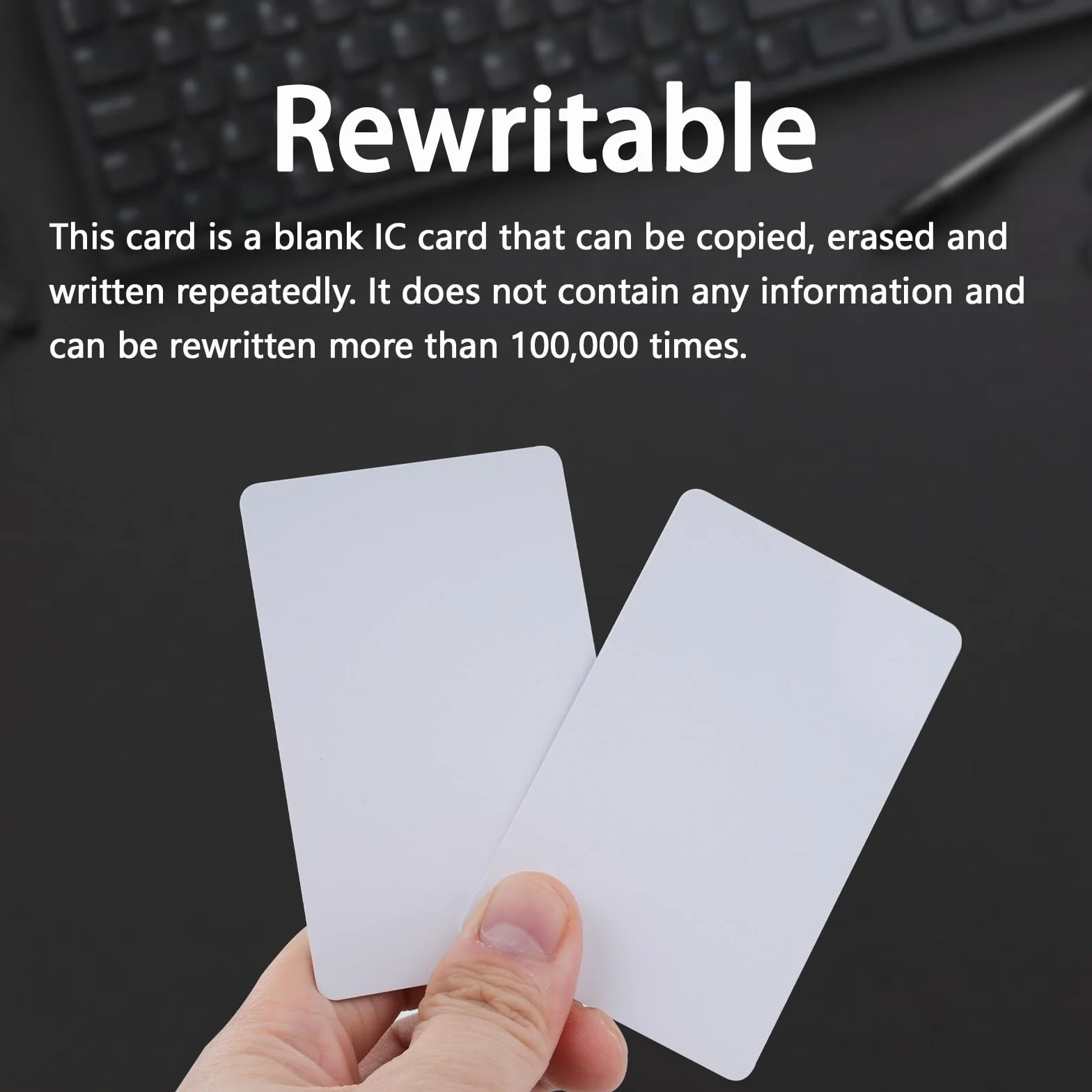 DEWIN 200 Tarjetas Inteligentes UID Regrabables, Tarjetas RFID de PVC en Blanco Reemplazables de 13,56 MHz for Control de Acceso Mi-Fare 1K S50 MF1, Sector Bloque 0 (200 Tarjetas UID M1)