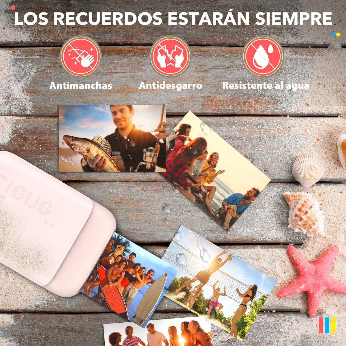 2x3' Zink 50 Hojas Papel Fotográfico con Respaldo Adhesivo, Prueba de Agua,Resistente,Las Manchas, Compatible para Liene Pearl K100 Mini Impresora Fotos Movil, Papel Fotos Instantáneopara Clipart