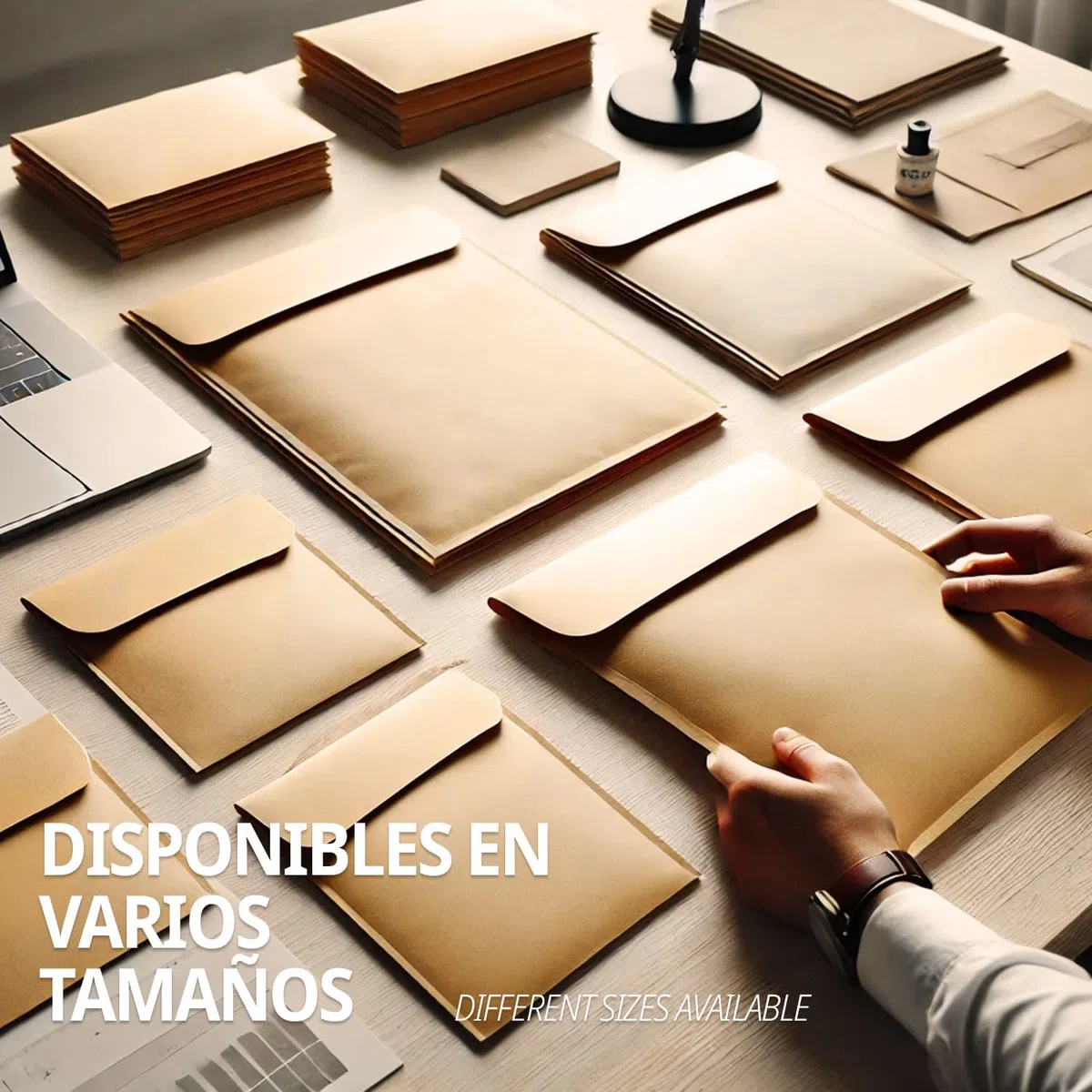Sobres de Papel Kraft, Sobres para Documentos, Regalos, Invitaciones Boda y Envíos, Bolsas de Papel Resistentes, Versátiles para Todas las Ocasiones, Folio Prolongado - Ofituria (250x353, 50 uds)