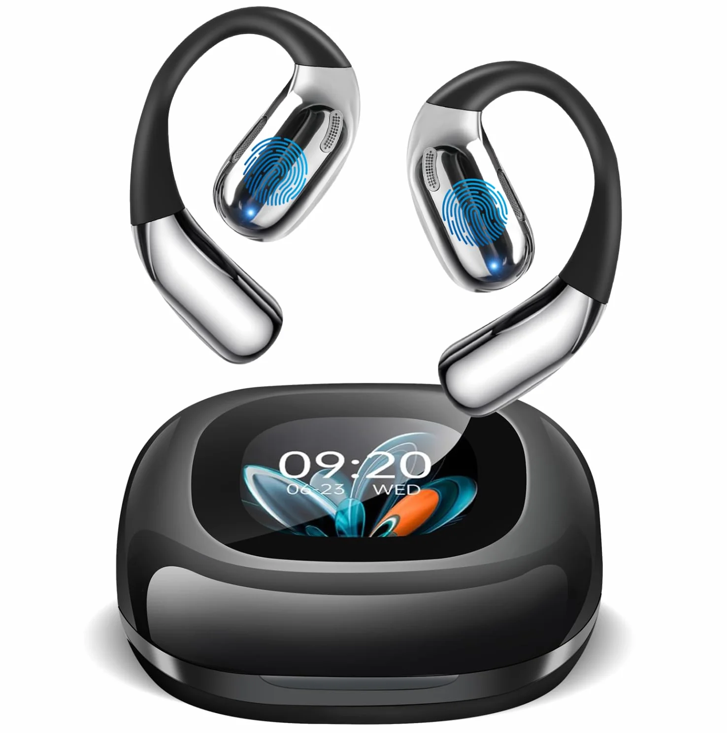 Auriculares Traductor en Tiempo Real con IA, Traductor Instantáneo de Voz 164 Idiomas, Auriculares Traductores Inalámbricos Abiertos Pantalla Táctil LED,con para Viajes/Negocios/Aprendizaje/Reunirse