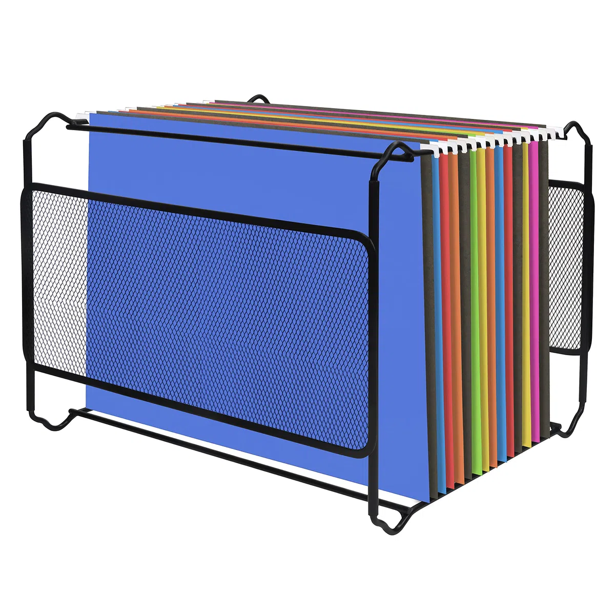 Belle Vous Archivador Carpetas Colgantes Malla Negra A4 – 33,5 x 28,2 x 25 cm - Puede Contener Alrededor de 30 Carpetas - Caja Archivador Mueble de Sobremesa, Uso Oficina y el Hogar