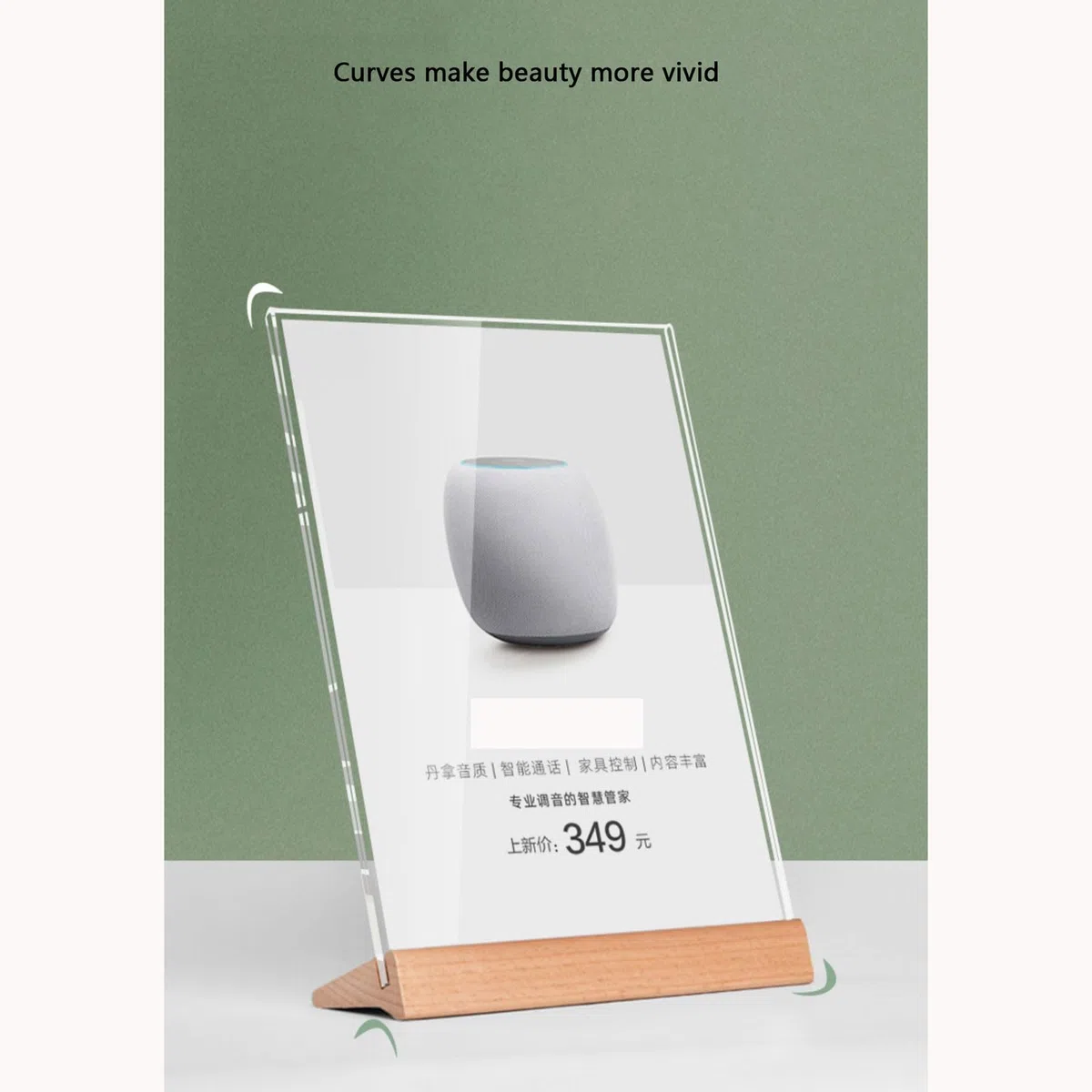 Titular de la muestra acrílico | Claro A4 A5 A6 Uso comercial: Acrílico Base en forma de T de doble cara Múltiples estilos(Triangle,A4:210x297mm)