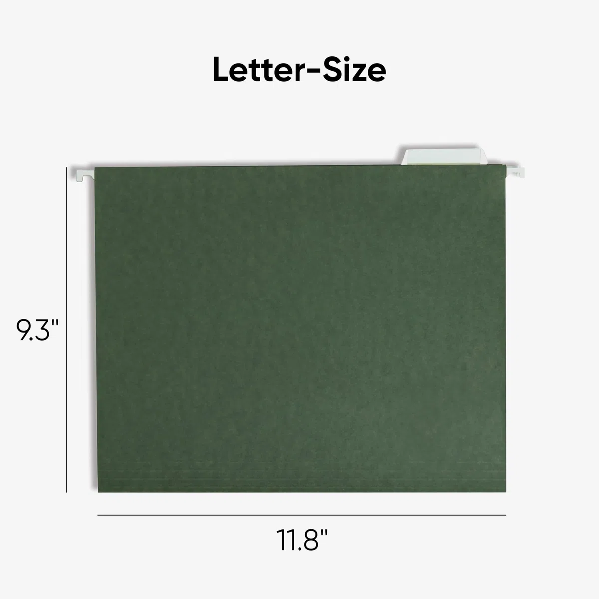 Smead Carpetas colgantes estándar, 50 unidades, verde estándar, pestañas ajustables de corte 1/5, tamaño carta (64029)