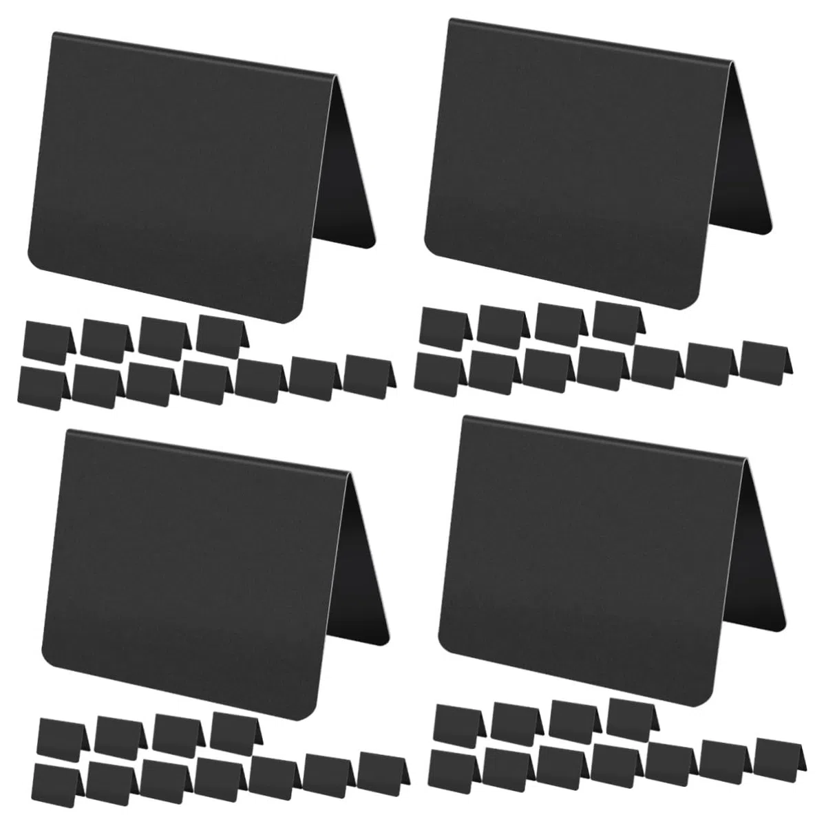 Operitacx 60 Piezas Mini Letrero De Pizarra Signos De Menú Pizarras De Escritura Tableros De Precios De Mensajes Tableros De Precios De Escritorio Dibujar Signos De Polivinilo Black