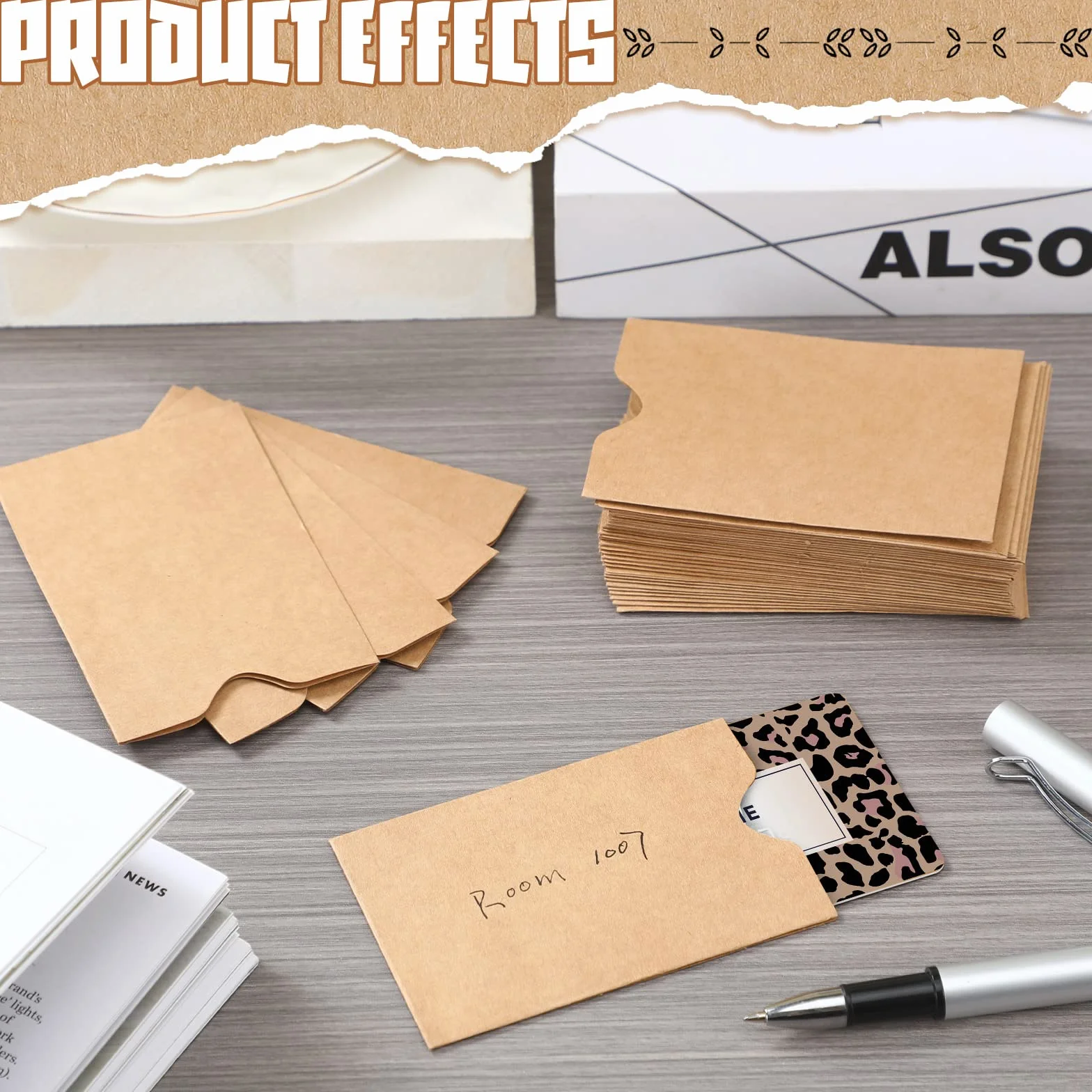 Paquete de 500 fundas para tarjetas de crédito de 2.4 x 3.5 pulgadas, funda para tarjetas de regalo, sobres en blanco para tarjetas de regalo, protector de tarjetas de débito para oficina, tarjetas de