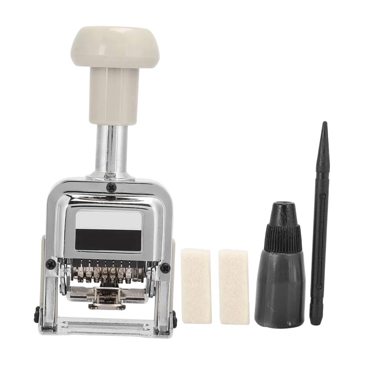 Sello Numerador Automático, Máquina Numeradora, Sello Numerador de Serie, Máquina Numeradora de Tinta Automática, Portátil, Hierro, 7 Dígitos
