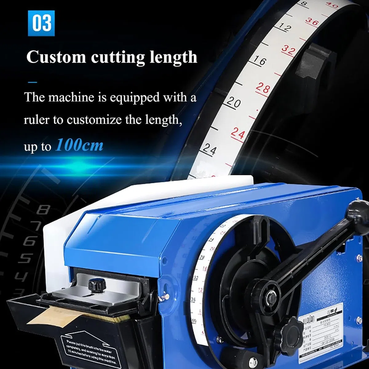 Dispensador de cinta kraft semiautomática, máquina manual de papel de pegamento húmedo, 20-100 mm de ancho, 100-1000 mm de longitud, rollo de 200 mm de diámetro, para el hogar, oficina, tienda de