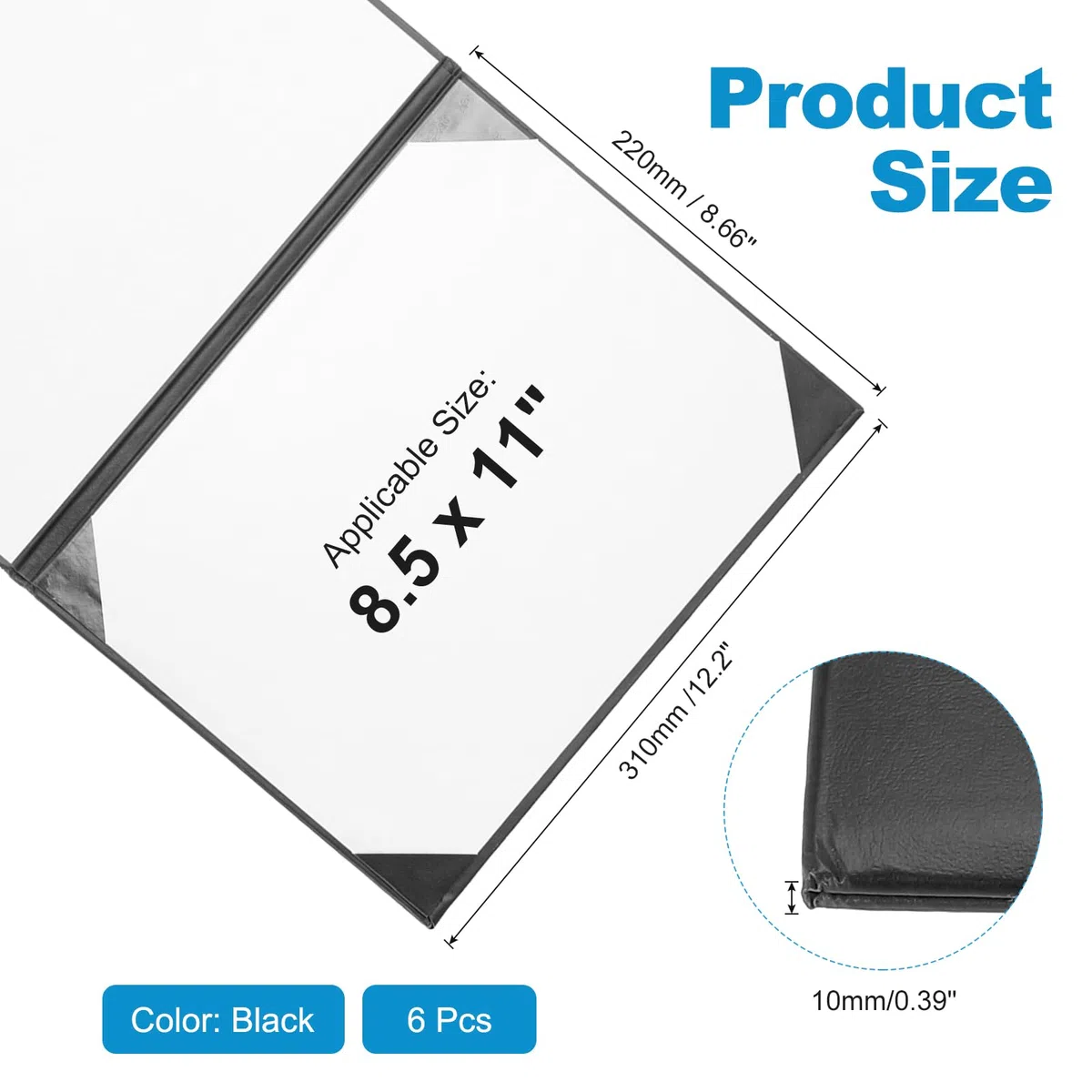 PATIKIL Portadocumentos Para Certificados 6 Unidades Para Papel De 8.5x11" Diploma De Graduación Imitación Cuero Grabado En Foil Dorado Reconocimiento De Logros