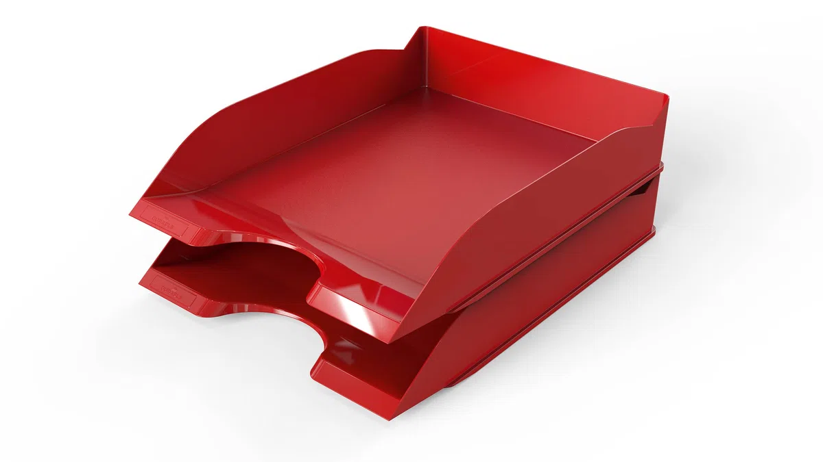 Durable Basic 1701674080 - Bandeja para Cartas (tamaño A4, 6 Unidades), Color Rojo
