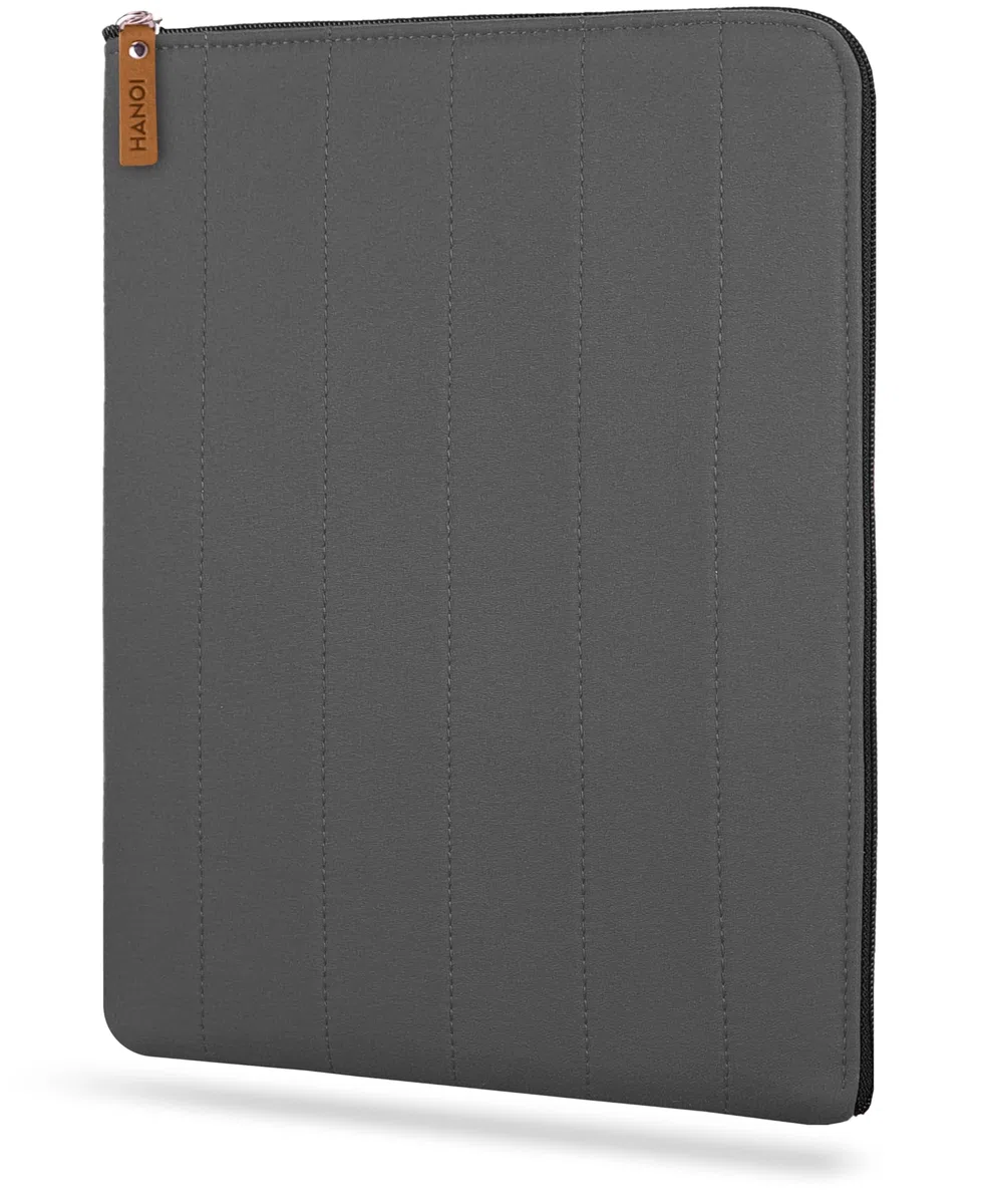 Lisboa™ Funda para libros con cremallera acolchada. Funda de libro acolchada grande. Funda protectora de libros de lectura (Gris Oscuro, Grande)