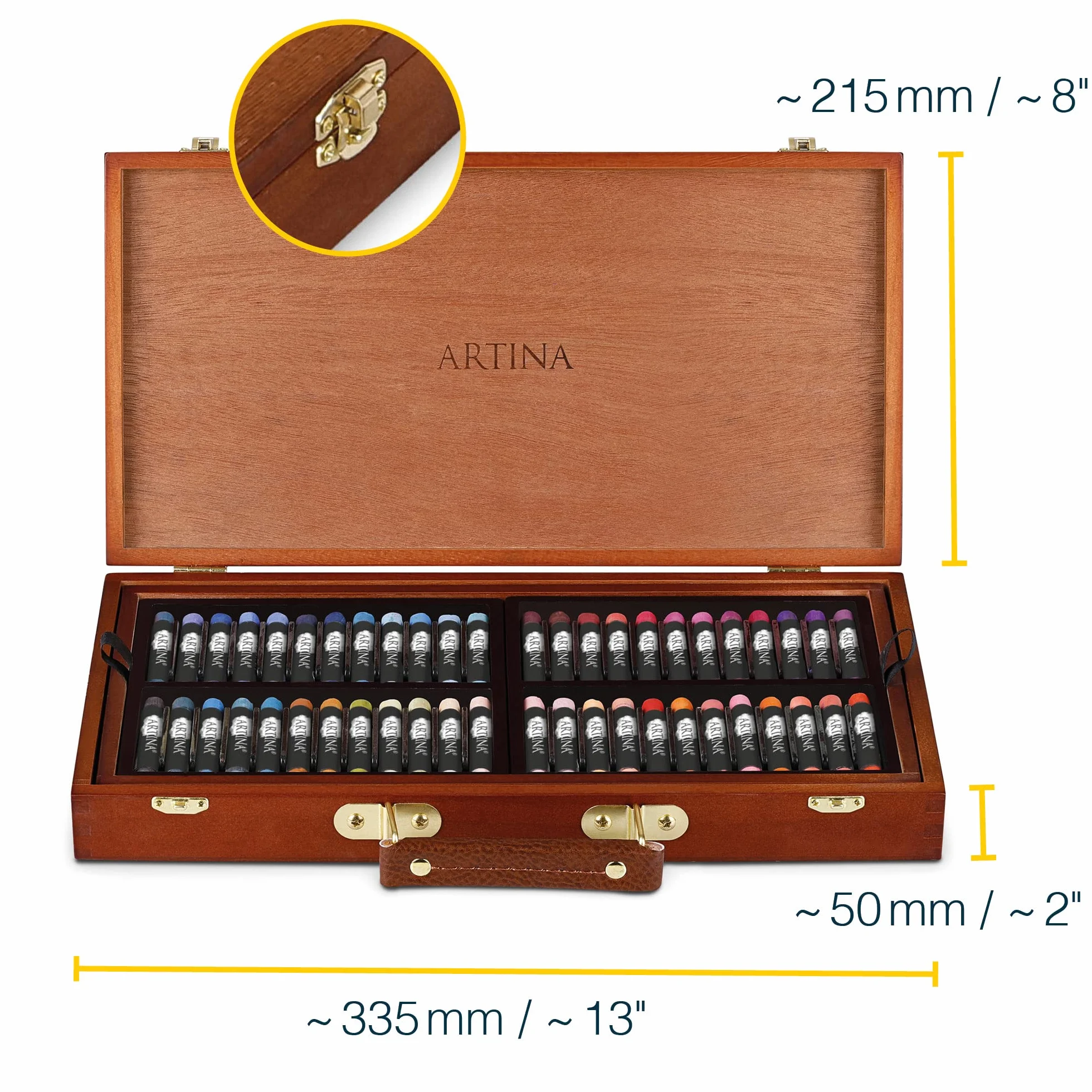 Artina Pastilo Set de 96 tizas de pastel para artistas - Maletín de arte FSC