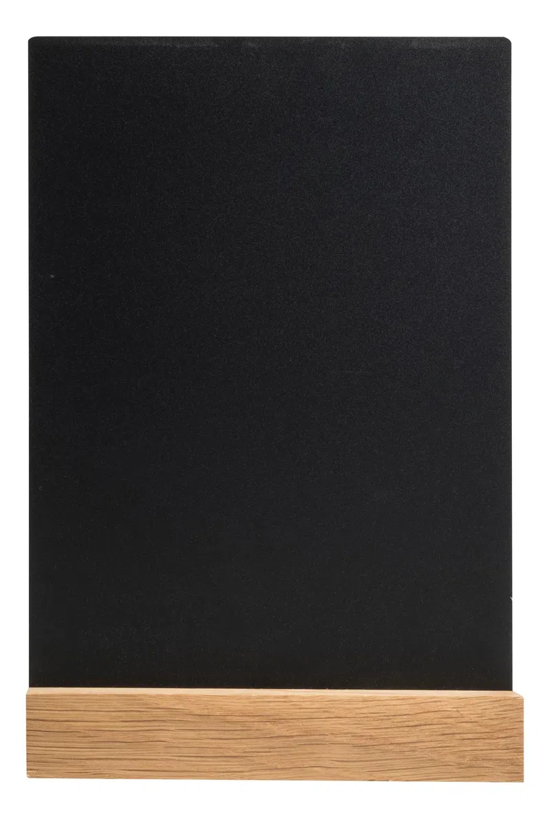 Exacompta - Ref. 85240D - Caja de cartón de 20 soportes de mensaje con base de madera A5, mesa de mesa, pizarra portamenú de doble cara, para café, bar, restaurante, Foodtruck, 14,8 x 5,2 x 21 cm
