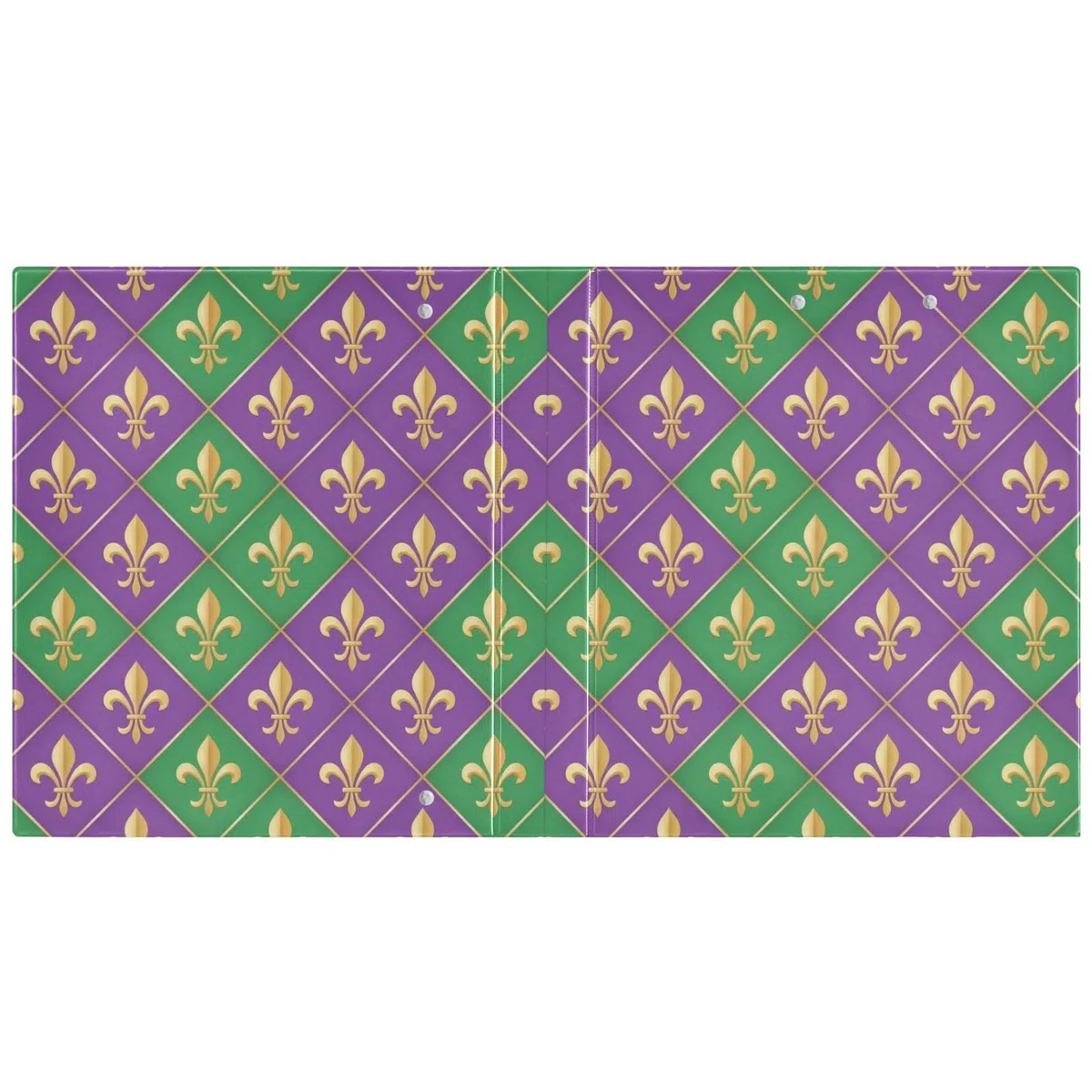 Carpeta de tres anillos verde, morado, dorado, blanco, carpeta de anillos en D, paquete de 2 | Con portapapeles y bolsillos, para escuela, universidad, oficina