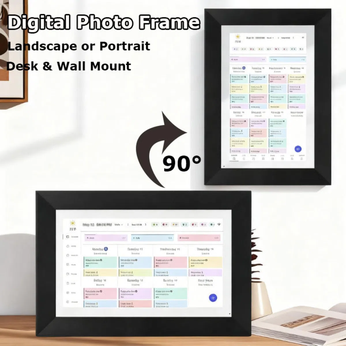 Calendario digital inteligente con pantalla táctil, conectividad WiFi para organización y programación del hogar