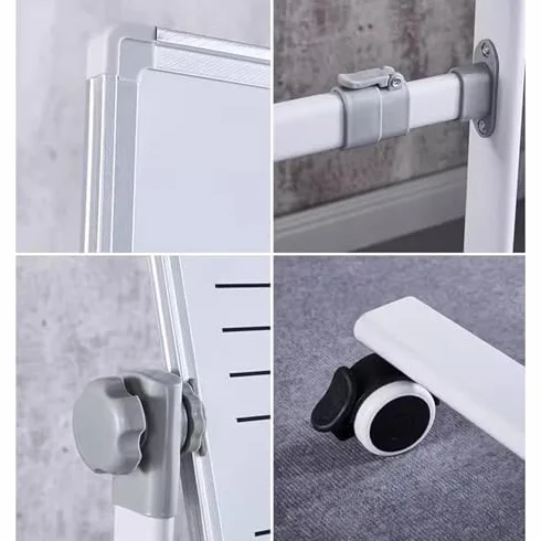 Pizarra blanca para personal de música, pizarra magnética de borrado en seco de doble cara con ruedas, ideal para escuelas, músicos y uso doméstico