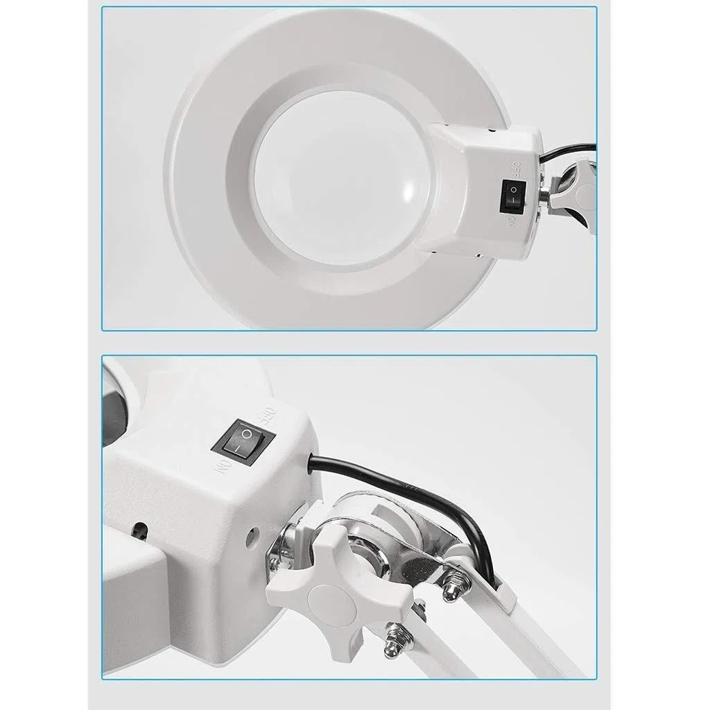 Lupa de Pantalla Lupa de Escritorio Lupa de sobremesa de Alta definición HD Stent de Acero Inoxidable con Lente óptica Ligera Lupa con luz LED