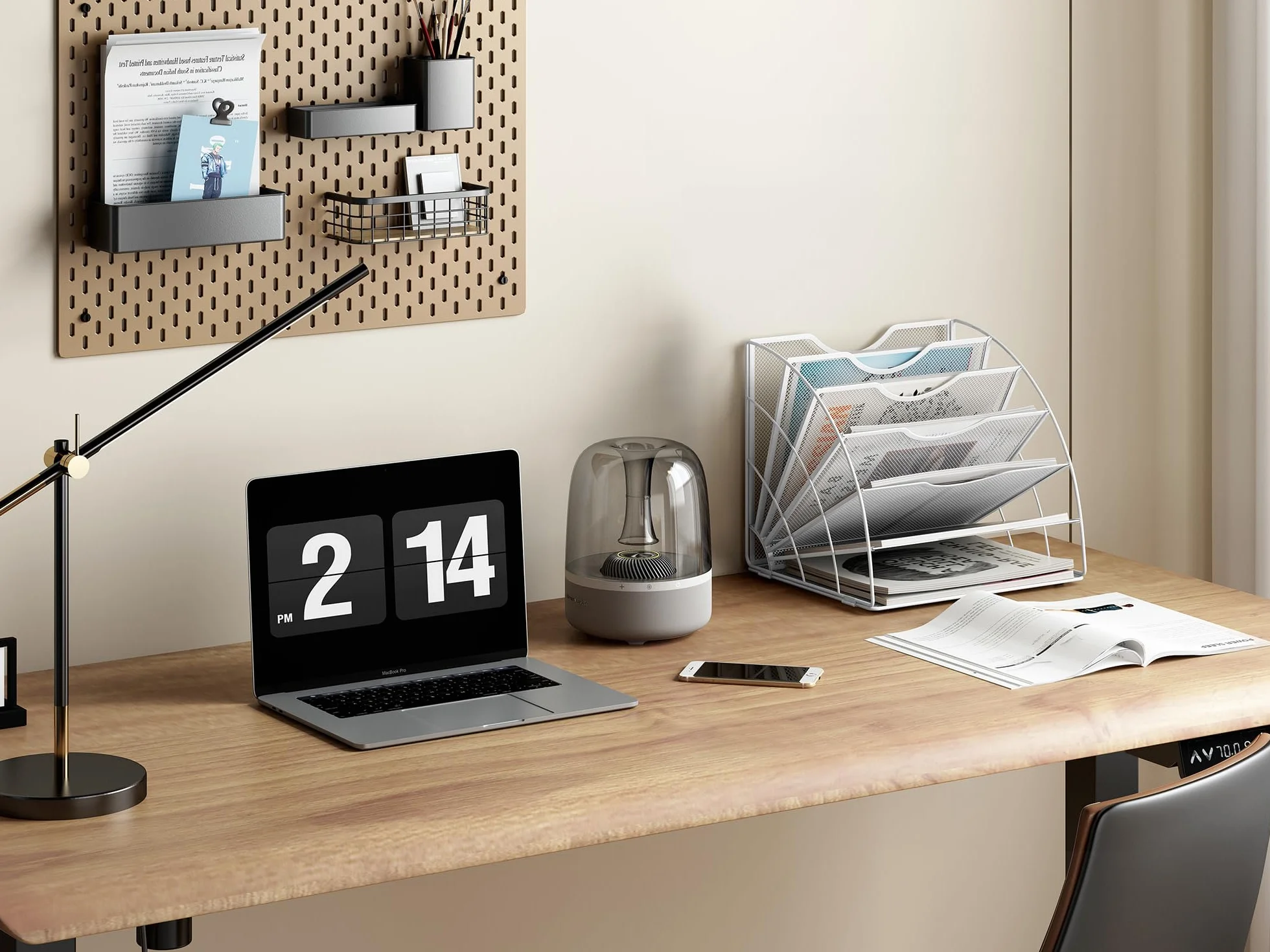 EasyPAG Metal Malla A4 Bandeja Organizador Papeles Escritorio Soporte Documentos, Blanco