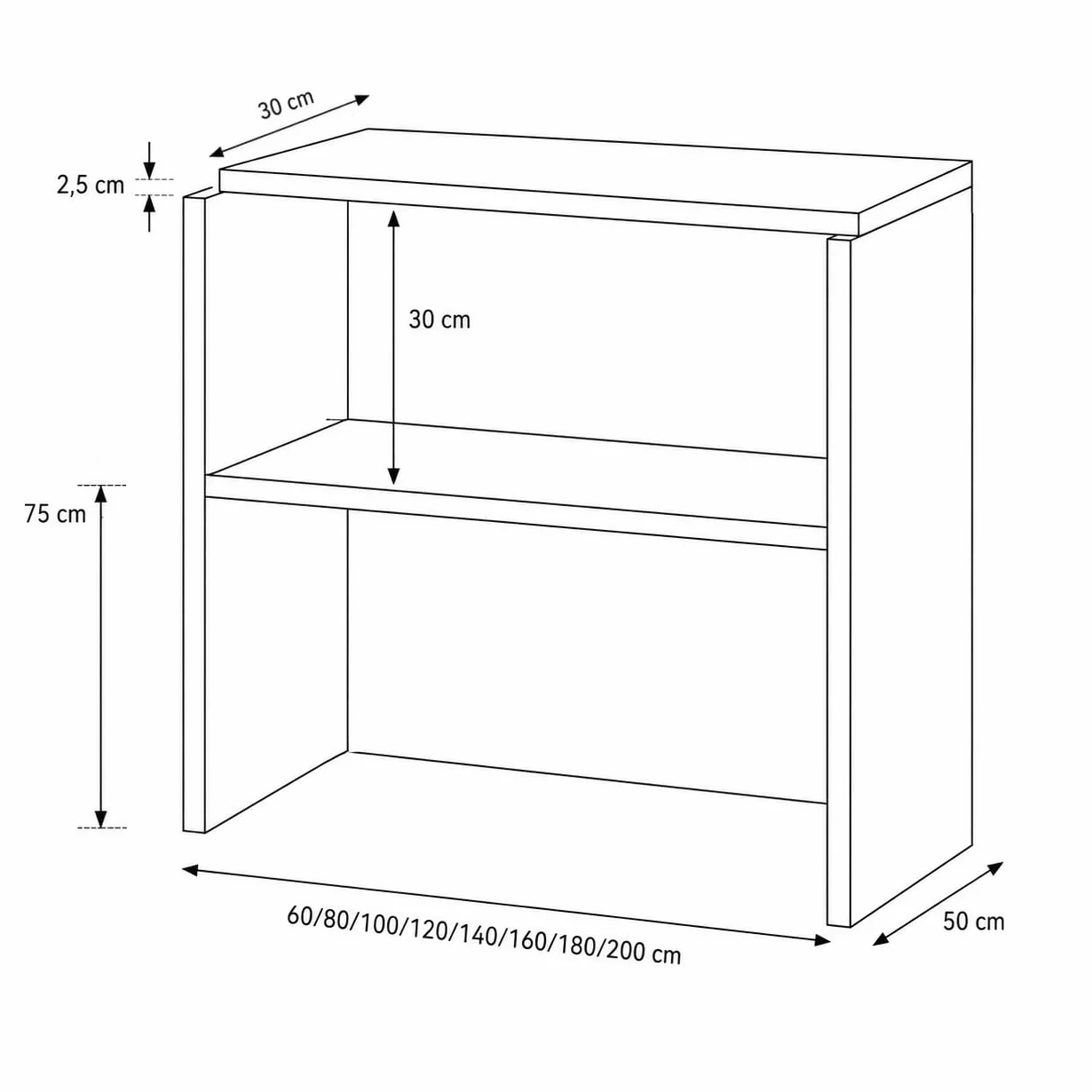 Mostrador Compact de Recepción para Oficina - Blanco 100cm