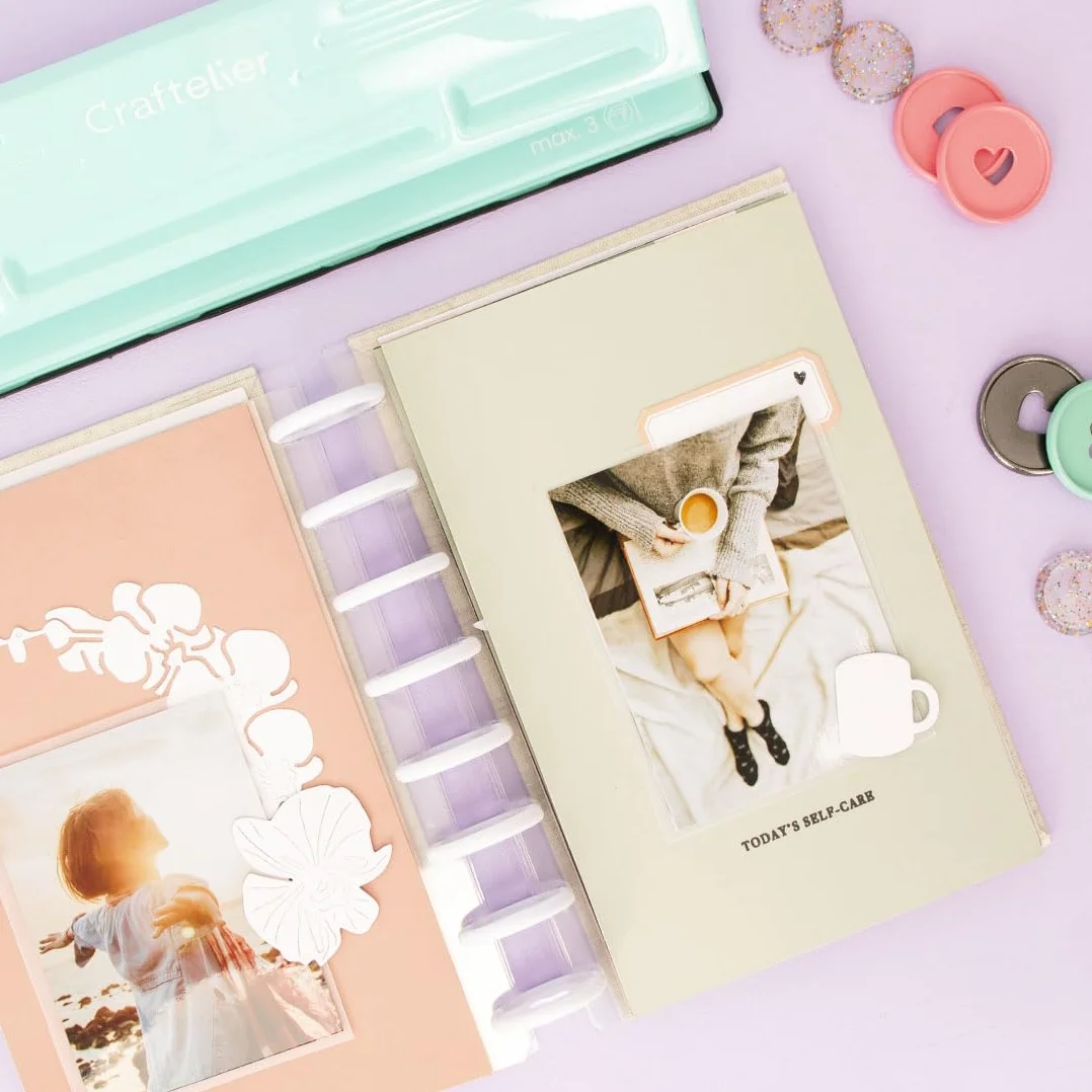 Craftelier - Perforadora de 11 Agujeros para Planners de Disco XL, Agendas o Cuadernos Especial para Scrapbooking | Capacidad de Perforación para 3 Papeles de 90 g/m2 | Tamaño Aprox. 32 x 9 x 5 cm