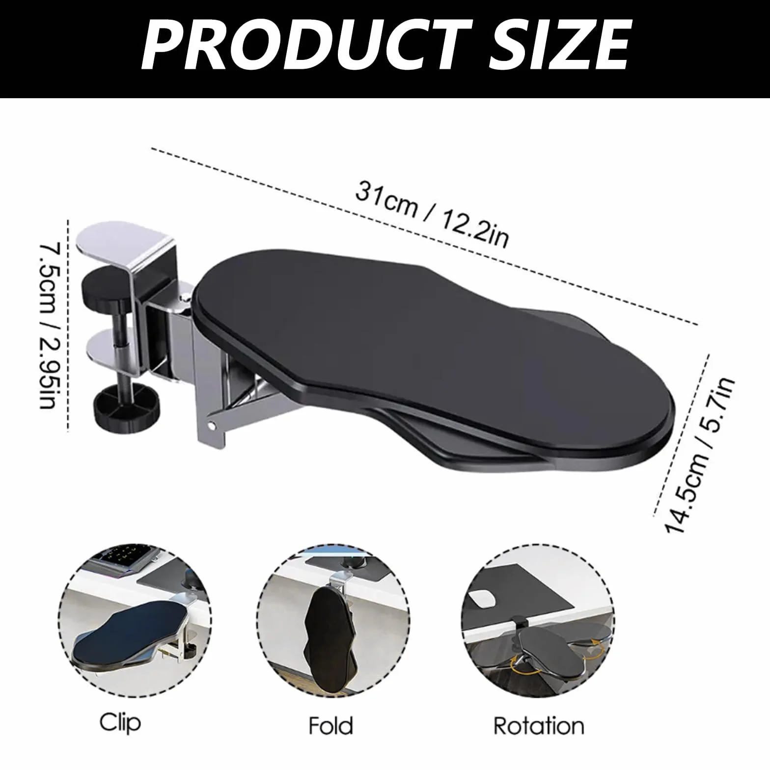 2 Unidades ExtensióN De Escritorio ErgonóMica, Reposabrazos De Escritorio ReposamuñEcas Plegable Reposabrazos Para Codo SujecióN Sin Perforaciones Estante Reposabrazos Para Codo De Computadora