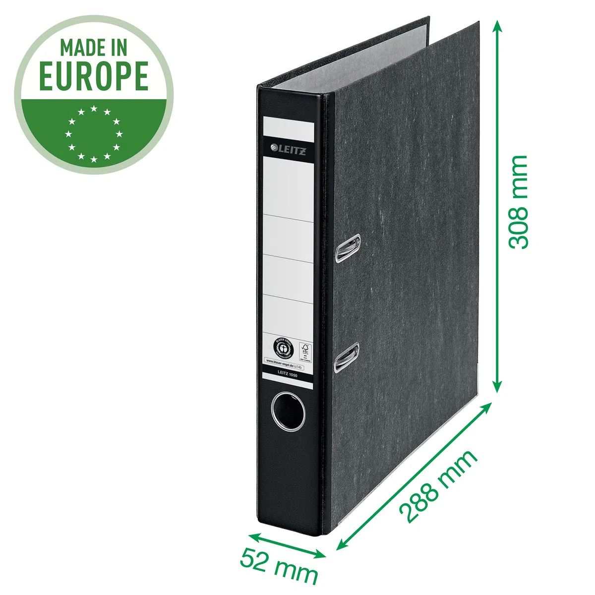Leitz Archivador de calidad, 20 unidades, original, DIN A4, estrecho, 5 cm de ancho, papel de mármol en nubes, archivador de reciclaje, Blauer Engel, con mecánica de 180°, máxima estabilidad, marrón,