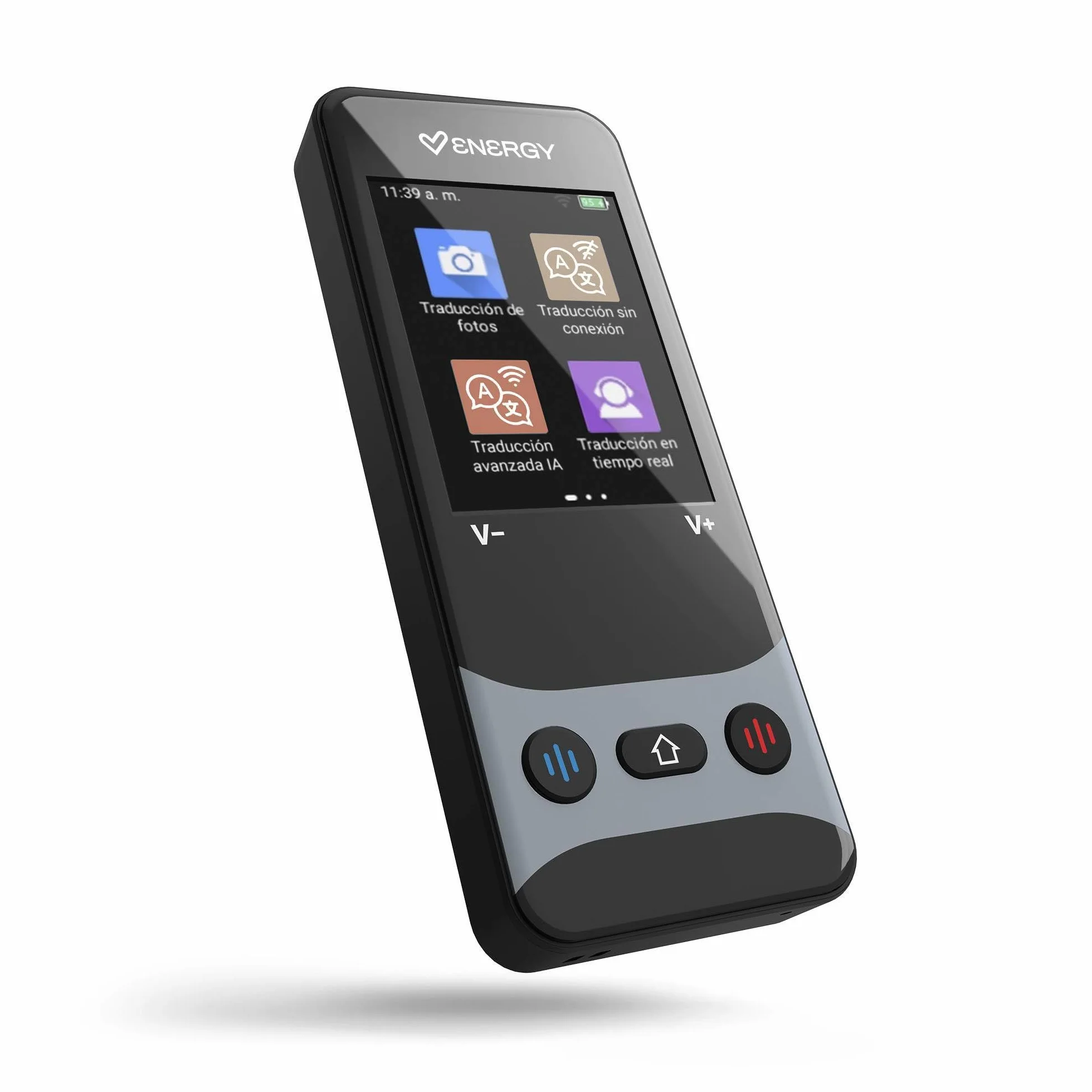 Energy Sistem AI Translator Traductor de Idiomas Portatil con IA 160 Idiomas Incluidos Online y 21 Offline Traduccion por Voz en Tiempo Real Camara 5MP para Fotos Pantalla 2.4" Bluetooth