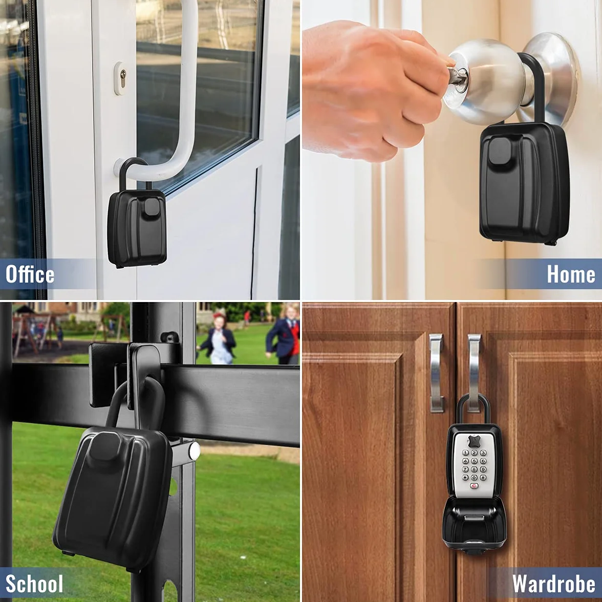 Caja para Llaves con Codigo 12 Dígitos Caja Fuerte Impermeable Exterior Interior Hogar