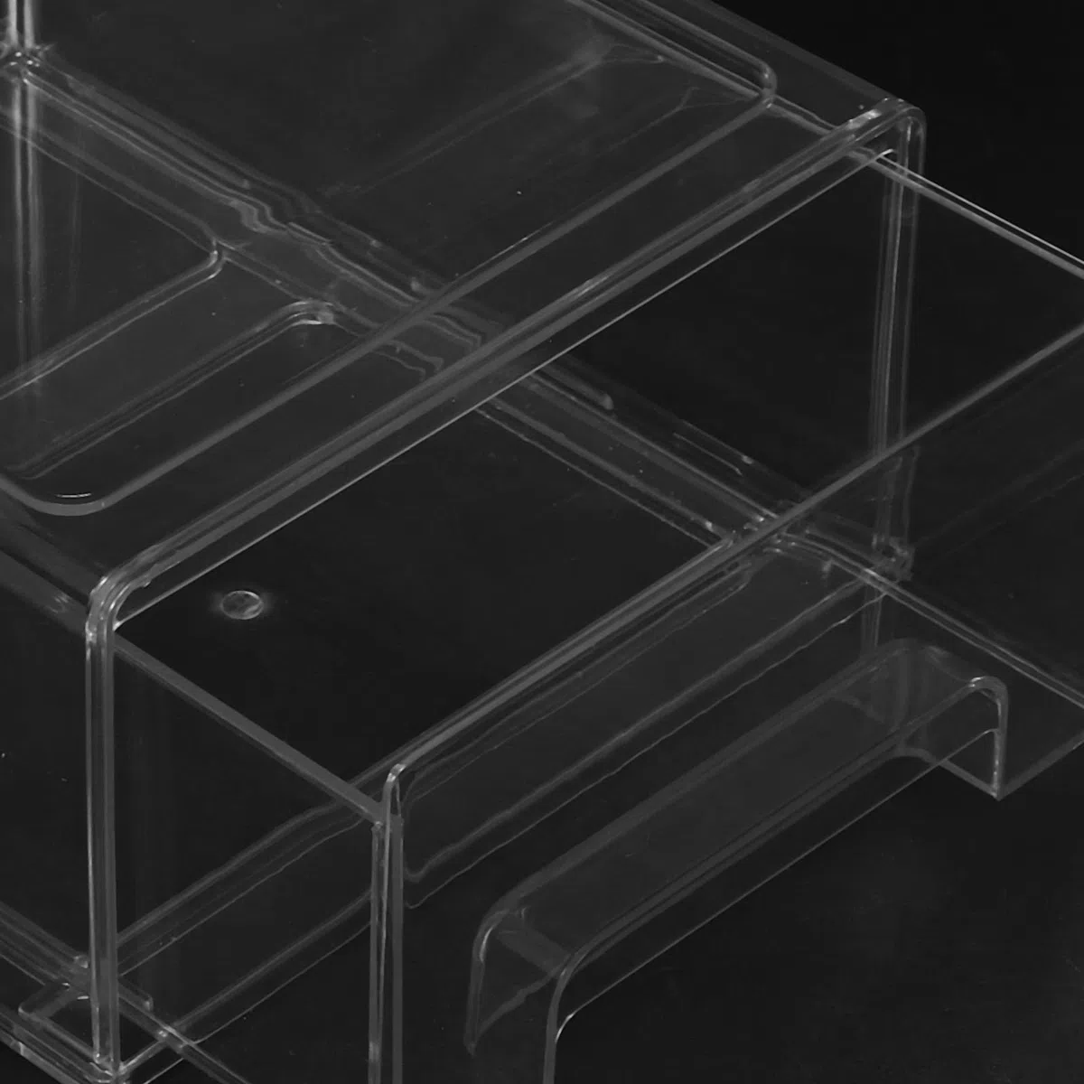 Vaguelly Cajón de almacenamiento apilable, caja de acrílico transparente, organizador de maquillaje, joyas, oficina, papelería, tocador, armario de baño, organización de despensa.