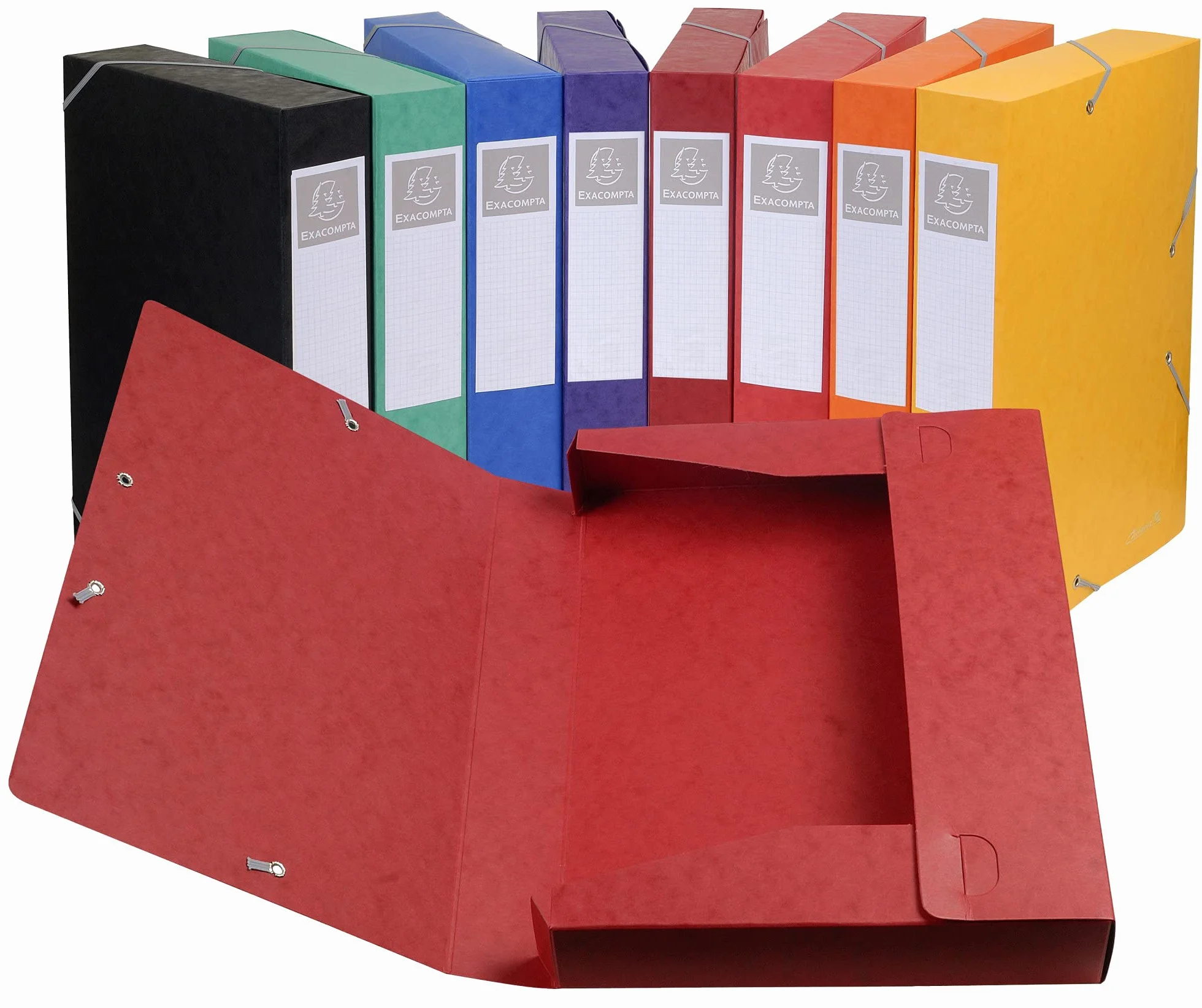 Exacompta Pack 10 Carpetas de Proyecto con Goma, Surtido Colores Aleatorios