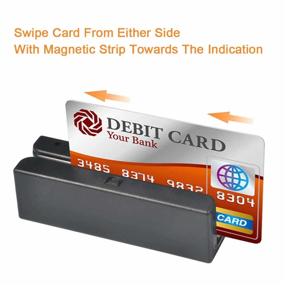 Nikou Lector de Tarjetas de crédito USB MSR580 3 Pistas Mini mag Hi-Co Swiper
