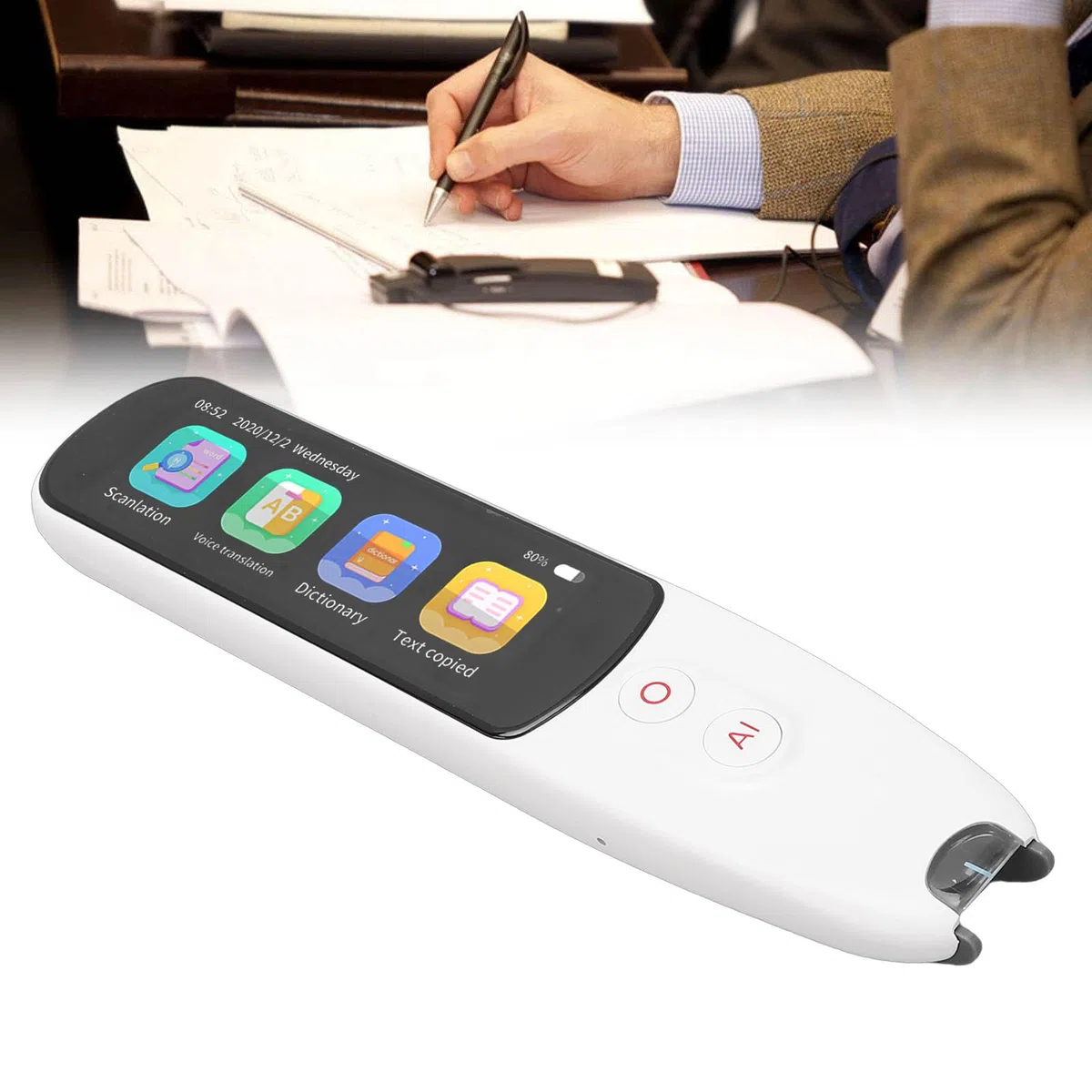 Bolígrafo de Traducción, Bluetooth WiFi sin Conexión, Bolígrafo de Lectura de Escaneo en Línea, de Escaneo con ROM de 8 GB Diccionario Incorporado de Texto a Voz para Niños y Adultos con