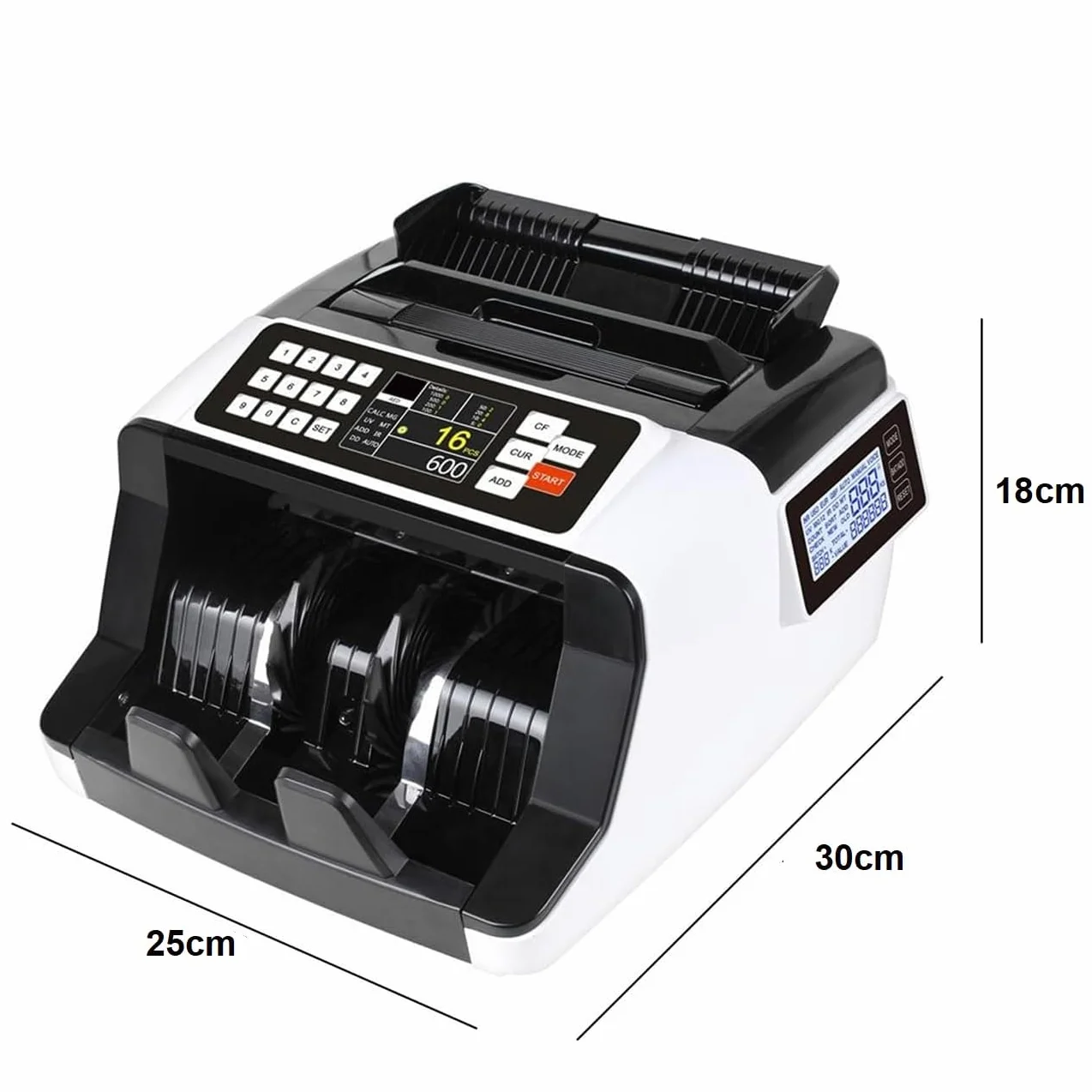 Contador y detector de Billetes falsos de Denominación Mixta Maquinas para Contar Billetes Mixtos con 8 Veces Preciso EUR, USD, GBP Cuenta 1000 Billetes por minuto. Detección UV, MG, MT, IR.