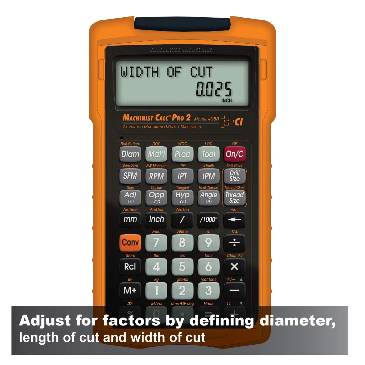 Calculated Industries 4088 Machinist Calc Pro 2 Advanced Machining Calculator | Velocidades y alimentaciones, DOC, LOC y WOC para ajustes de materiales y herramientas | Maquinistas, Setters, Fabricantes de herramientas y troqueles, Propietarios de tiendas