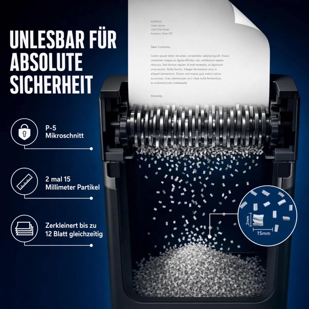 HP Trituradora de papel Pro Shredder 12MC