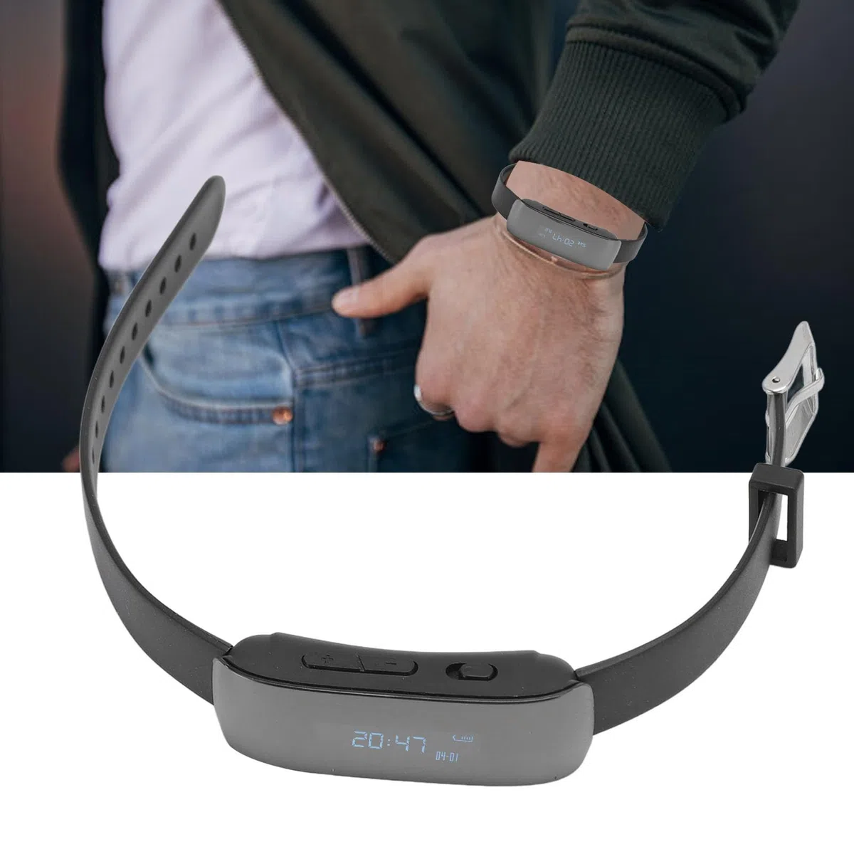 Pulsera con Grabadora de Voz, Reducción de Ruido HD, Reloj Inteligente con Grabadora de Voz AI para Conferencias y Entrevistas (16G)
