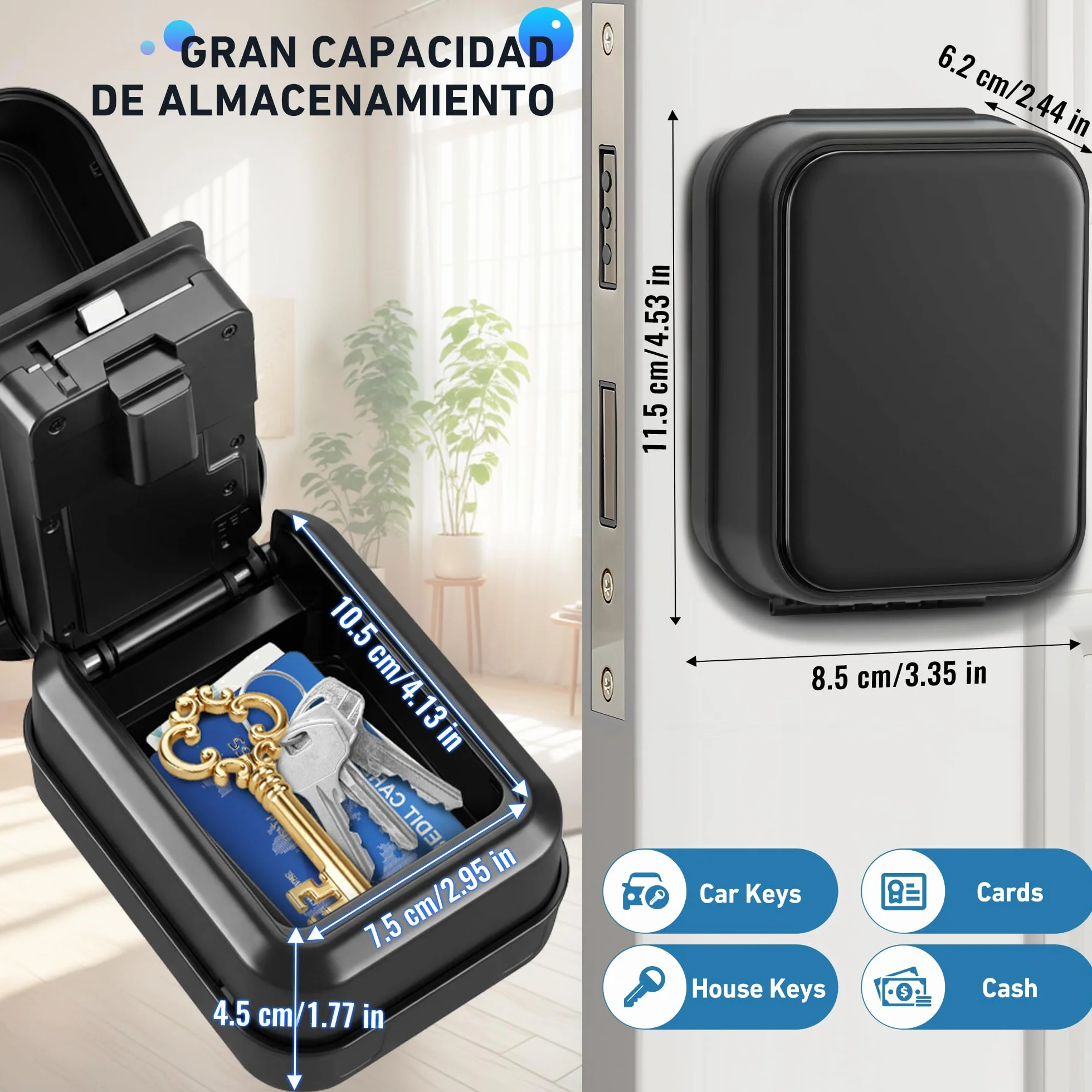 Caja de Seguridad para Llaves - TTlock Smart Lock Box Bluetooth Antirrobo [Impermeable IP65 & Acceso de Gestión Avanzada] Exterior Caja Fuerte Llaves Combinacion Caja Llave Seguridad