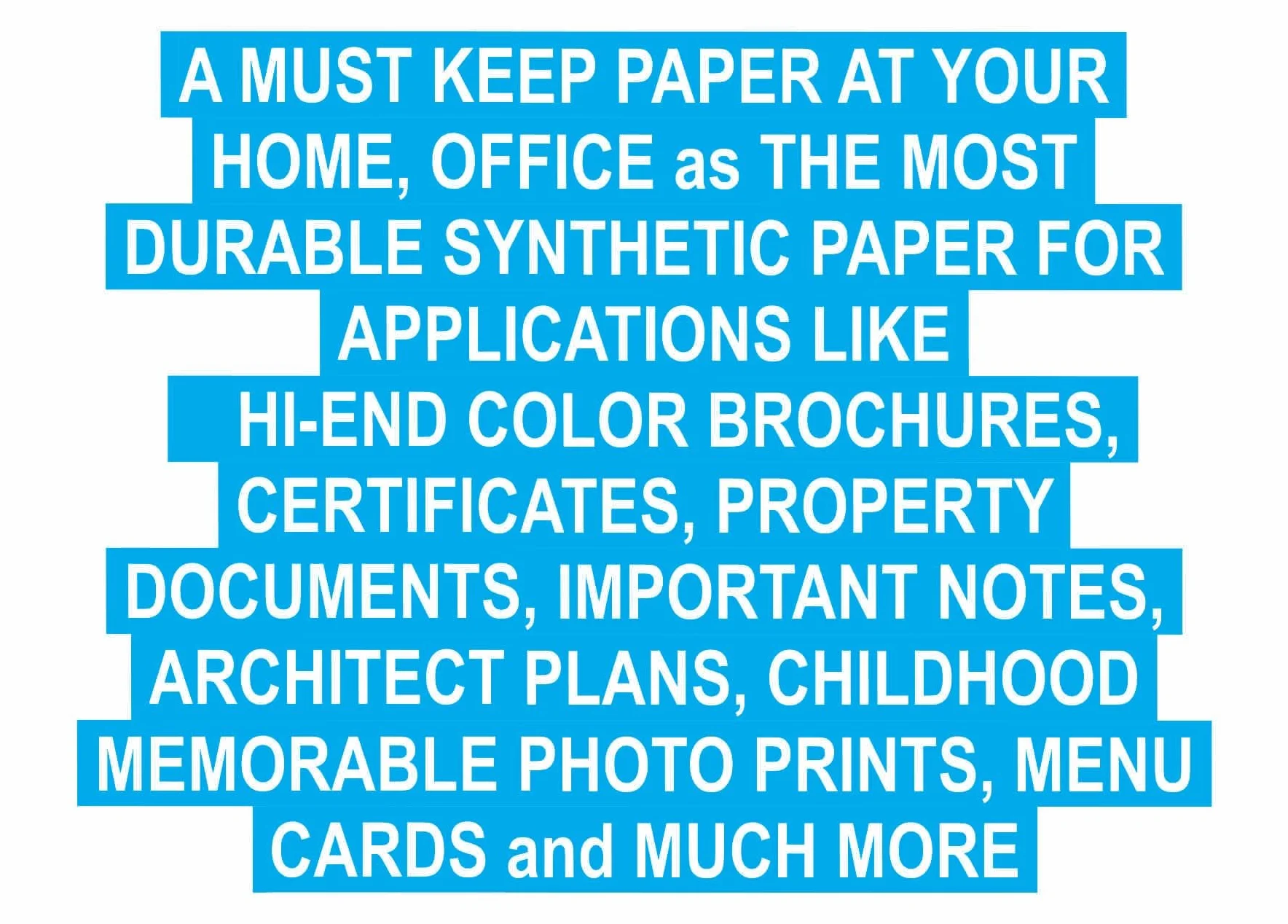 Papel impermeable | 200 hojas, A4, 160 GSM, 5 MIL, papel sintético, de HIGHH Image para impresoras láser. No apto para impresoras de inyección de tinta.