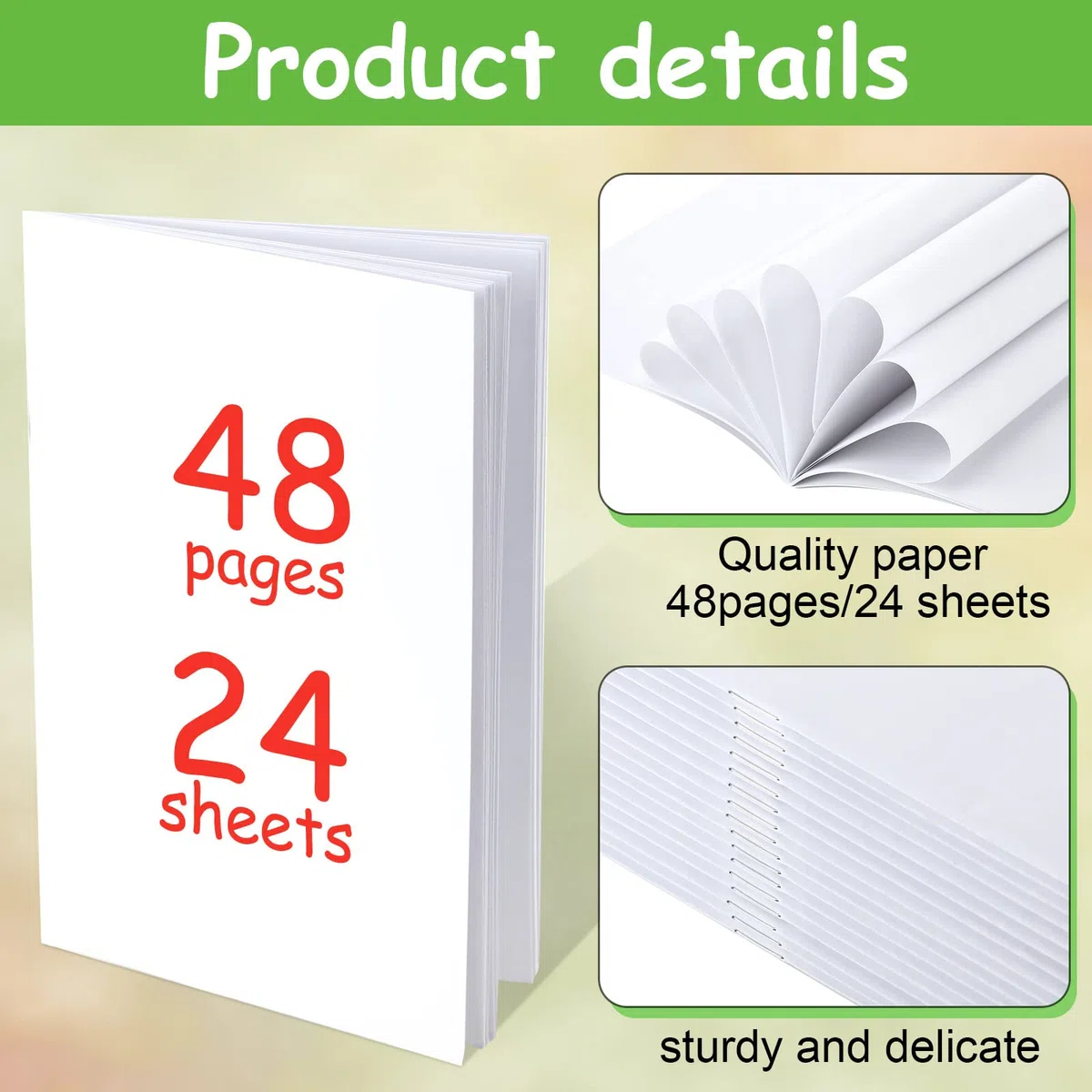 Libros blancos en blanco para que los niños escriban historias, cuaderno de bocetos sin forro, cuaderno blanco de 5.5 x 8.5 pulgadas, escribe tu propio libro para niños, diario a granel, arte,