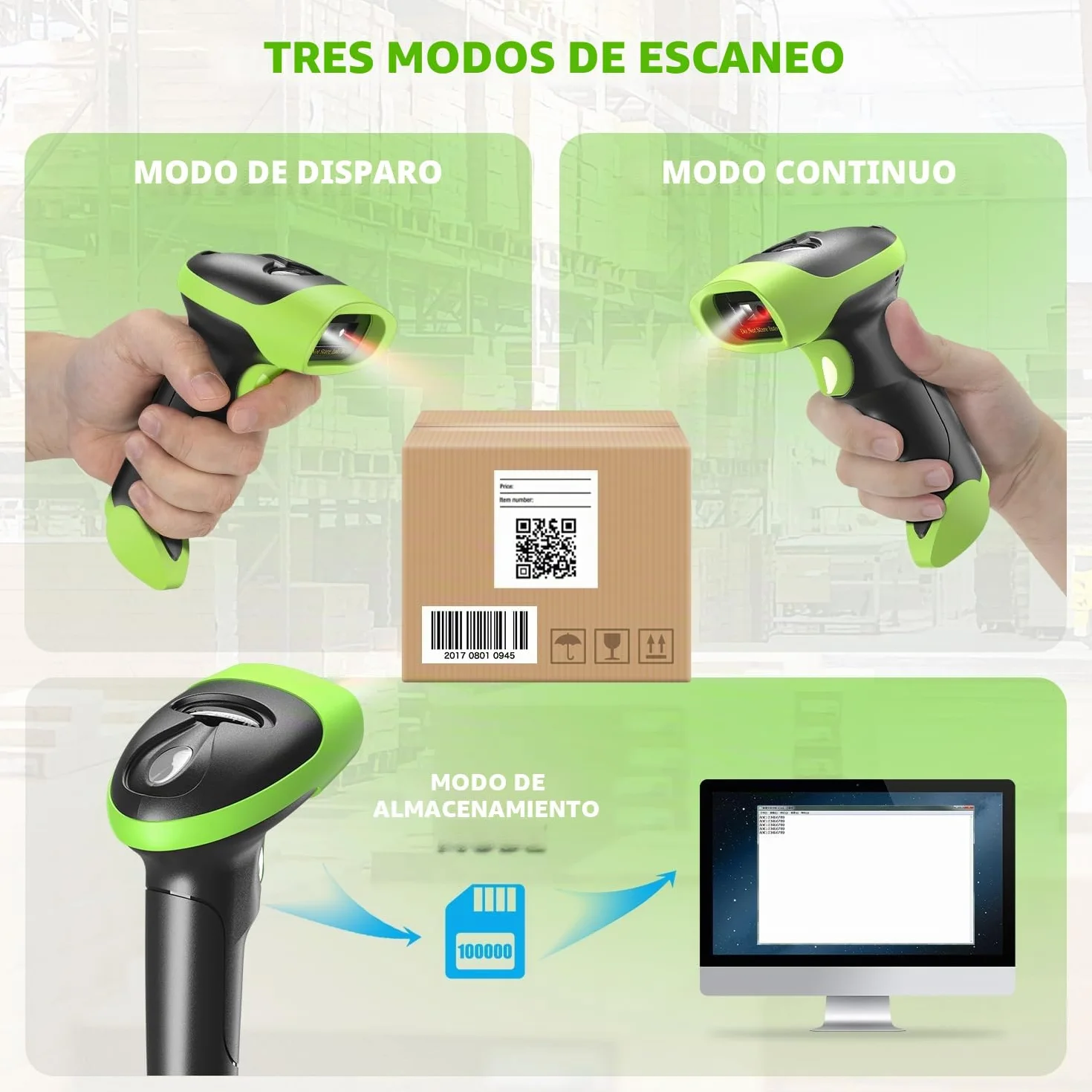 NetumScan Escáner de Código de Barras Inalámbrico Bluetooth 1D 2D QR NSL8BL