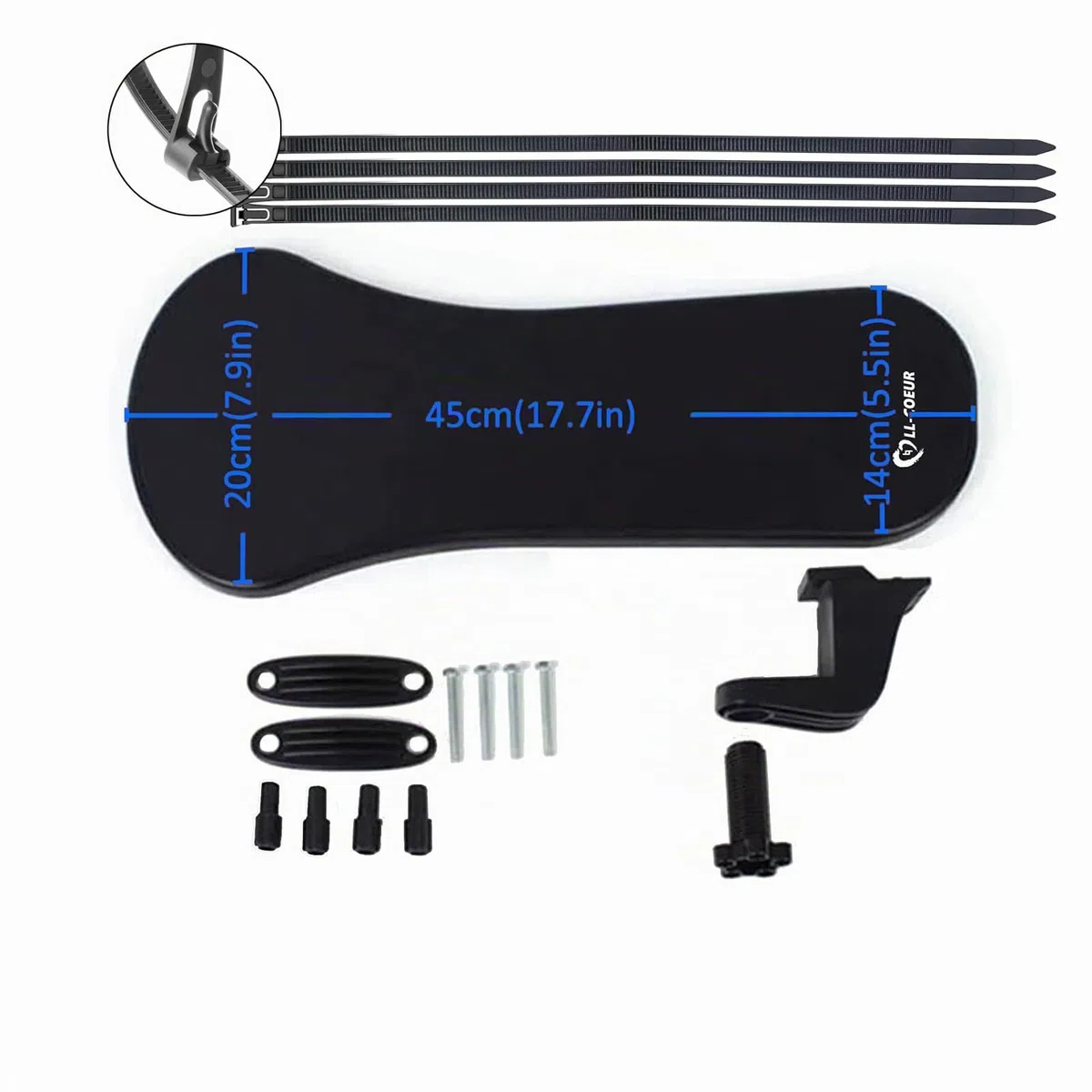 LL-COEUR Reposamuñecas de PC, ergonómico, ajustable, para ordenador, escritorio, para casa y oficina, color negro