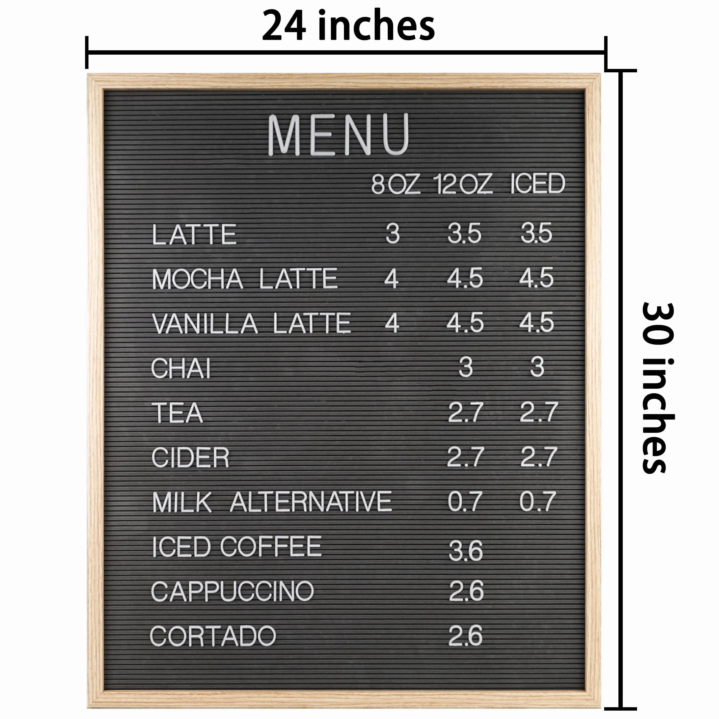 Tablero de fieltro grande de 24 x 30 pulgadas, tablero de fieltro gris con 966 letras precortadas, tableros de letras intercambiables para el hogar, oficina, eventos y aula, letrero montado en la