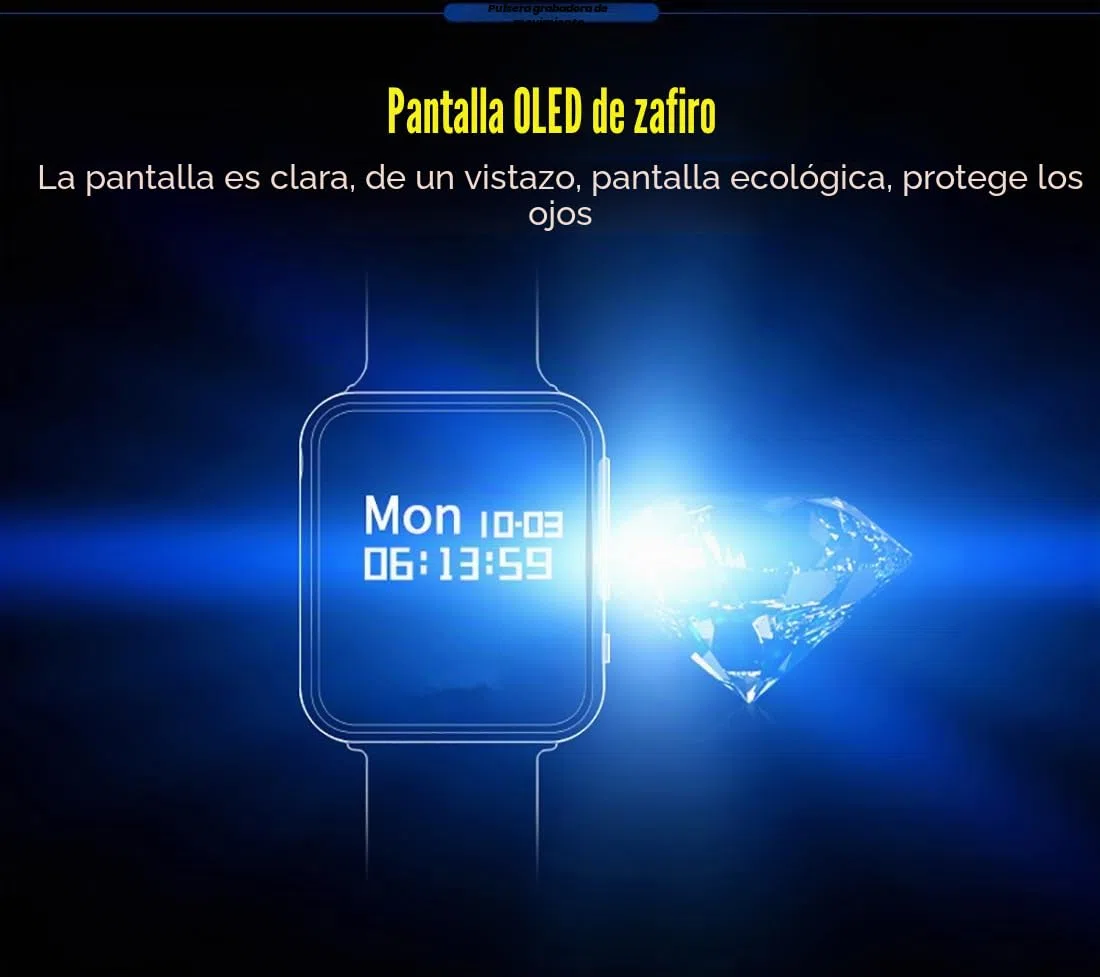 Reloj Grabador De Voz Digital,Mini Grabadora De Voz, Pulsera De Grabación De Audio De Voz Con Cancelación De Ruido, 30 Días En Espera, Formato De Grabación WAV Con Auriculares Para Clase, Reunión ( Co